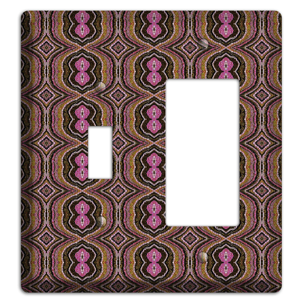 Pink and Brown Tapestry Toggle / Rocker Wallplate