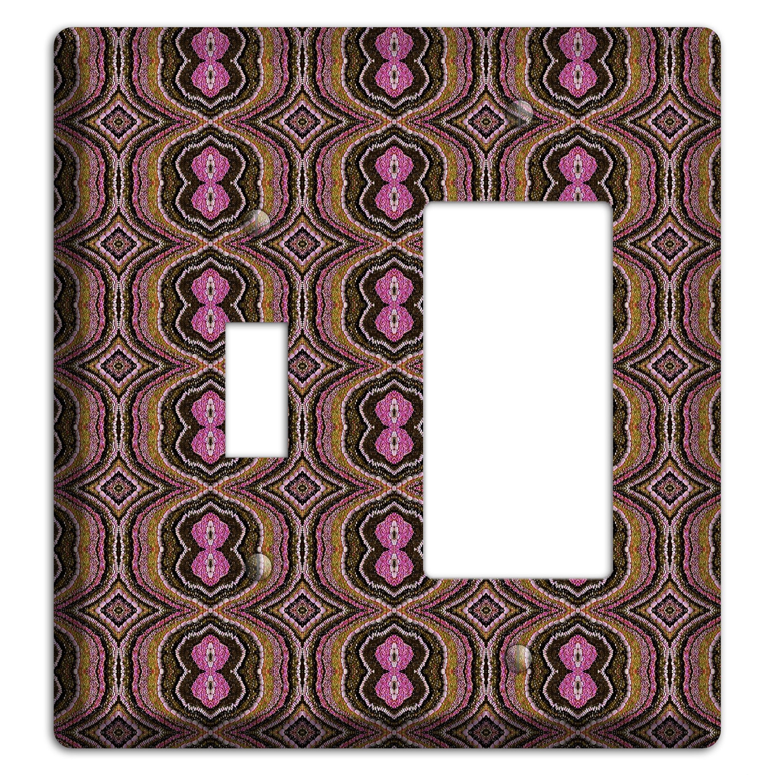 Pink and Brown Tapestry Toggle / Rocker Wallplate