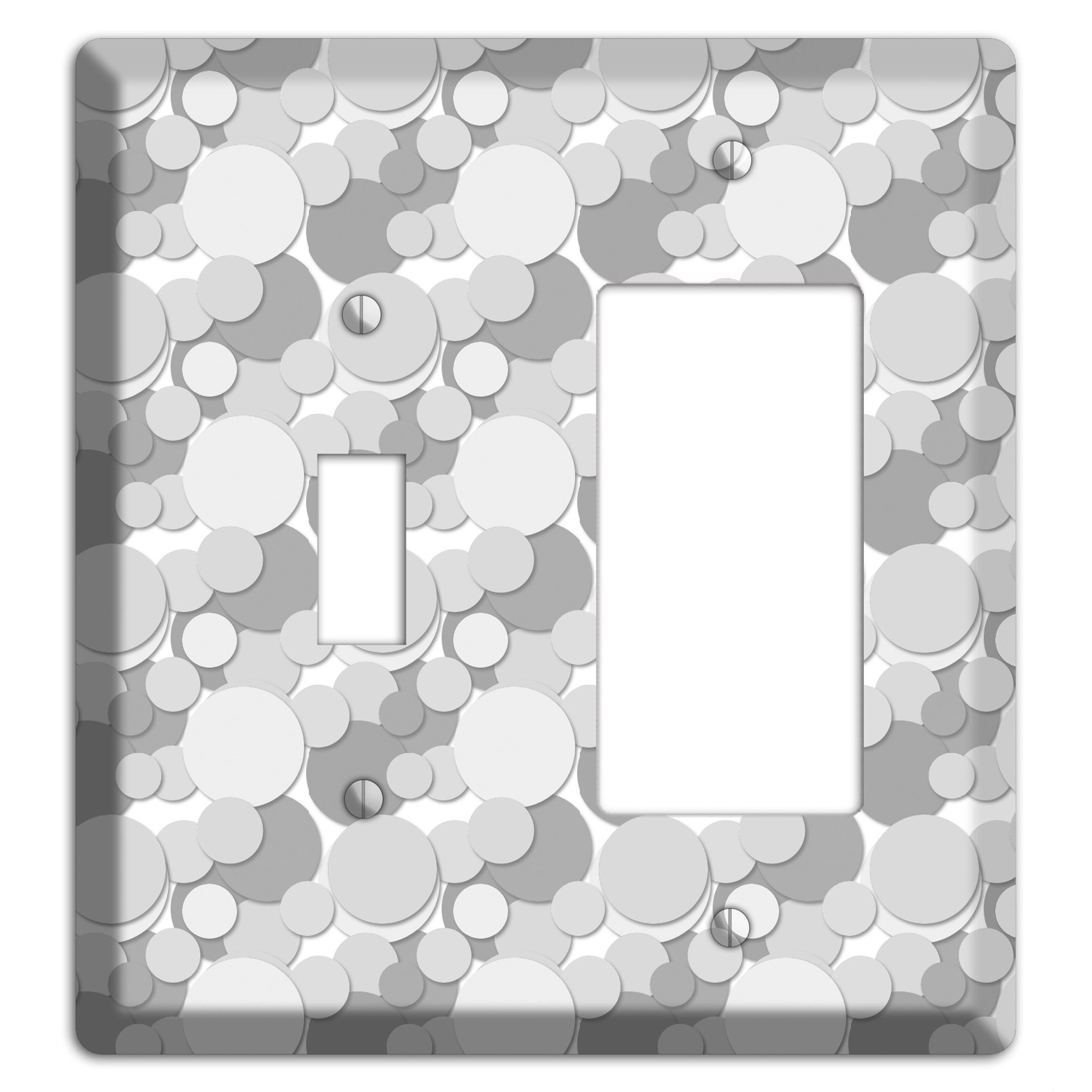 Multi Grey Bubble Dots Toggle / Rocker Wallplate