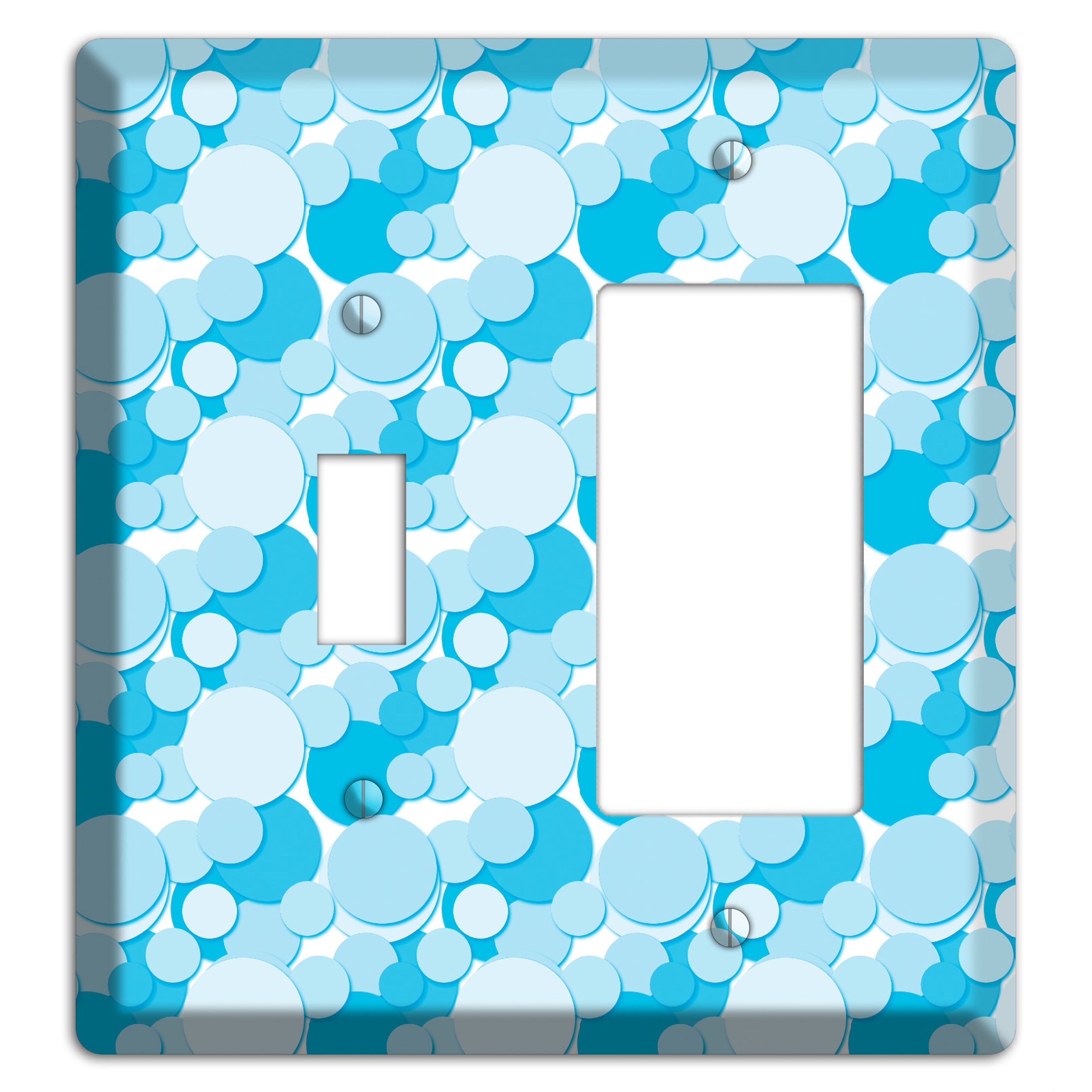 Multi Blue Bubble Dots Toggle / Rocker Wallplate