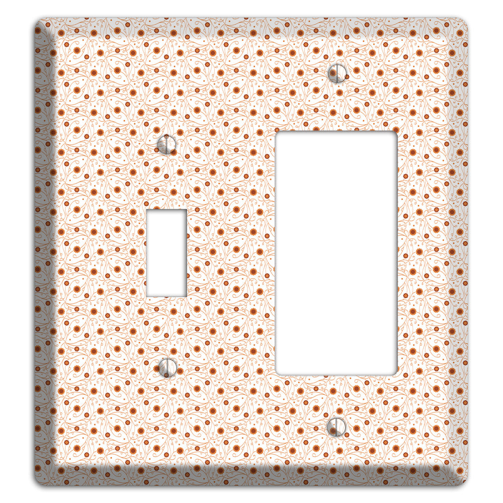 Tiny White Vine Floral Toggle / Rocker Wallplate