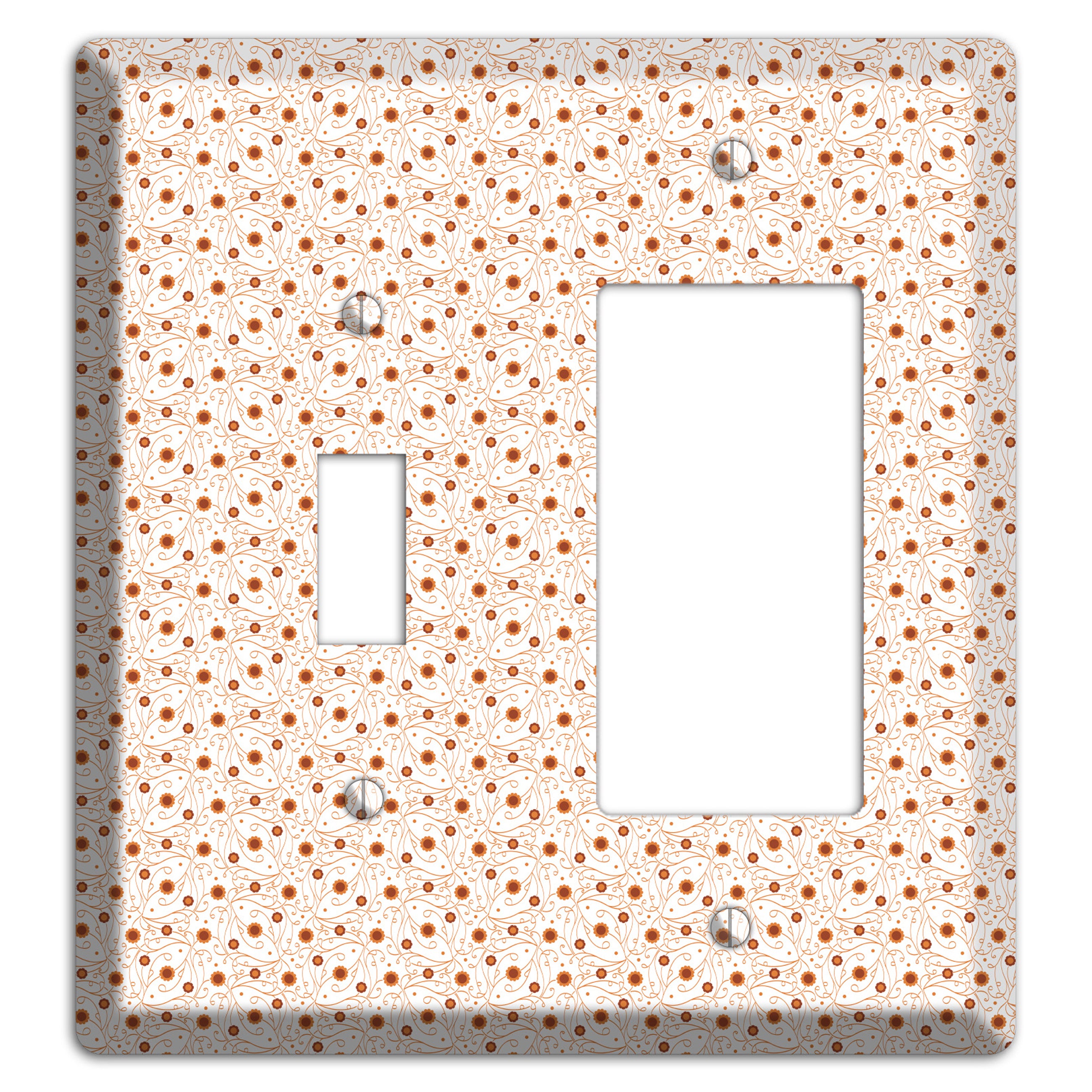 Tiny White Vine Floral Toggle / Rocker Wallplate