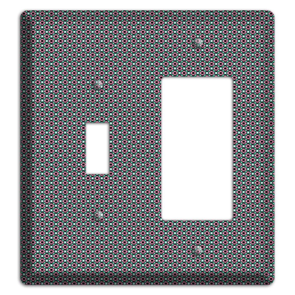Green Red Grey Geometric Toggle / Rocker Wallplate