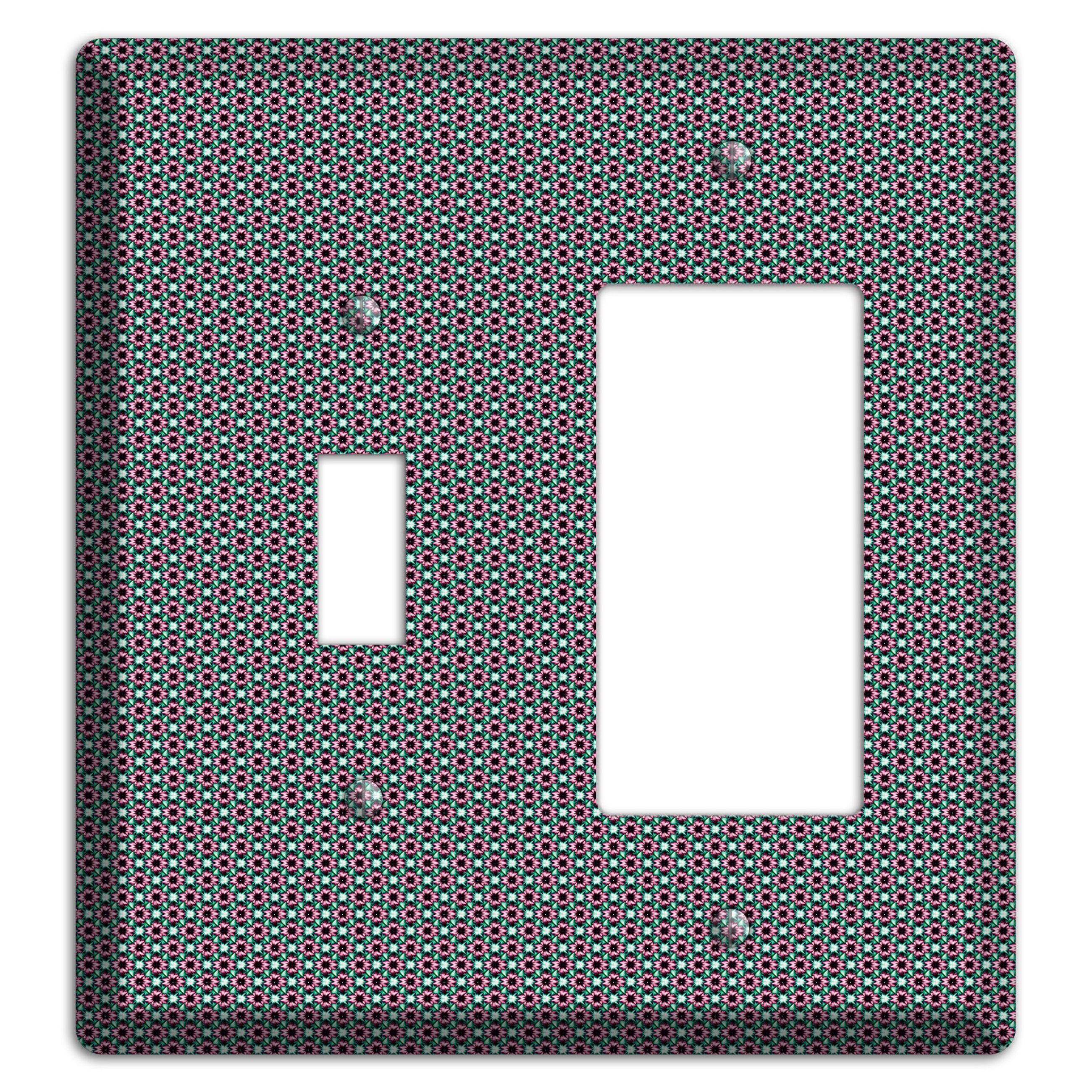 Green Red Grey Geometric Toggle / Rocker Wallplate