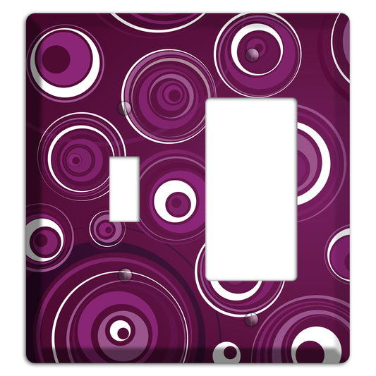 Purple Circles 2 Toggle / Rocker Wallplate