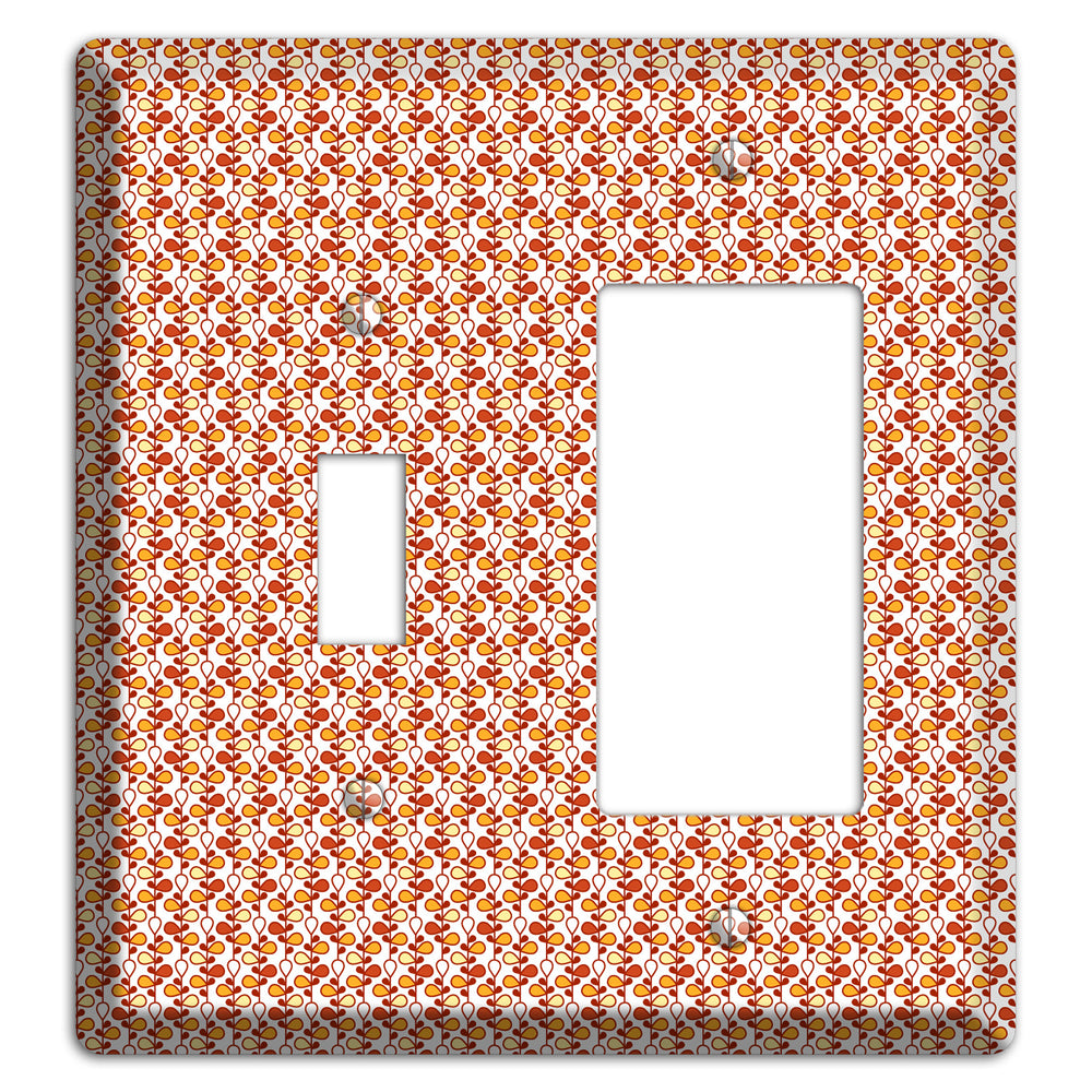 Tiny White Teardrop Vine Toggle / Rocker Wallplate