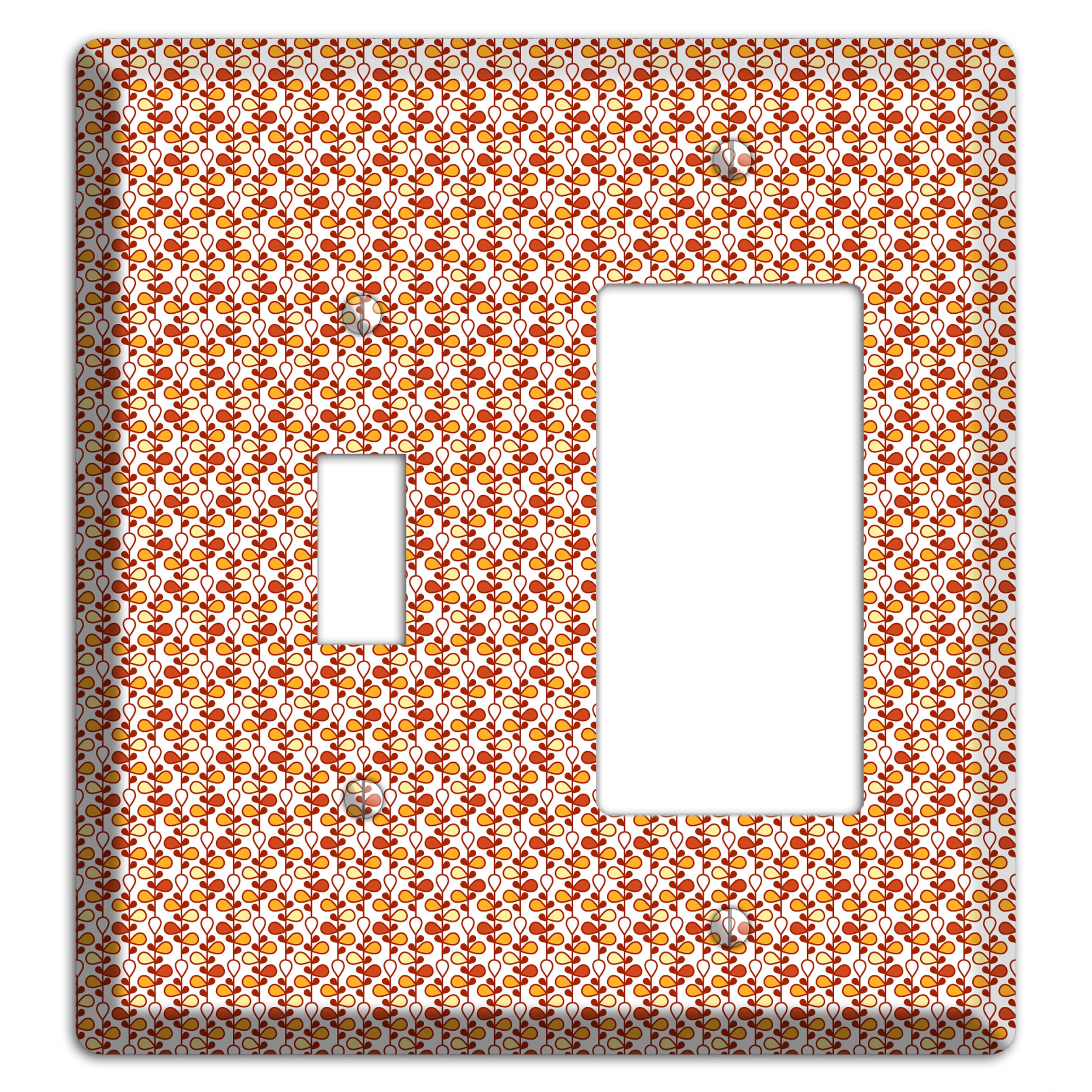 Tiny White Teardrop Vine Toggle / Rocker Wallplate