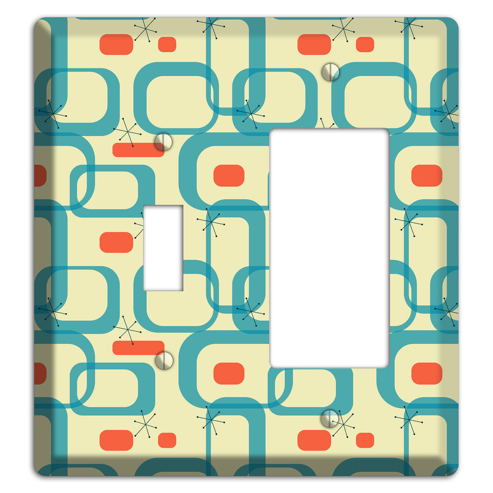 Blue and Yellow Oval Toggle / Rocker Wallplate
