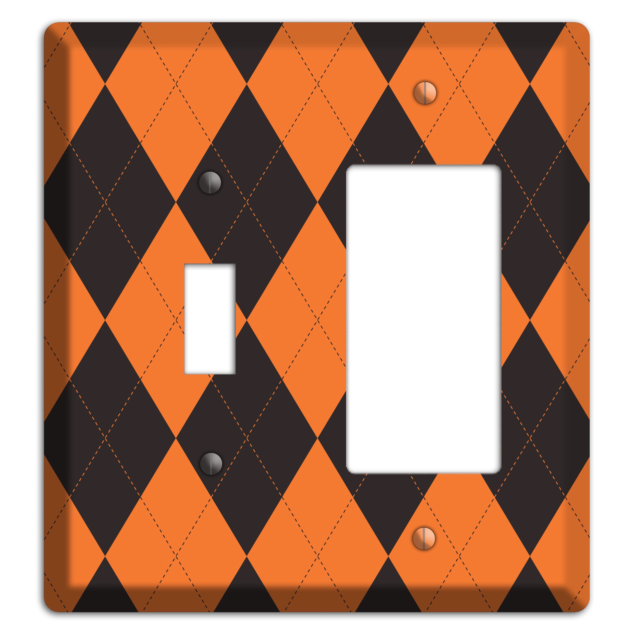 Orange Argyle Toggle / Rocker Wallplate