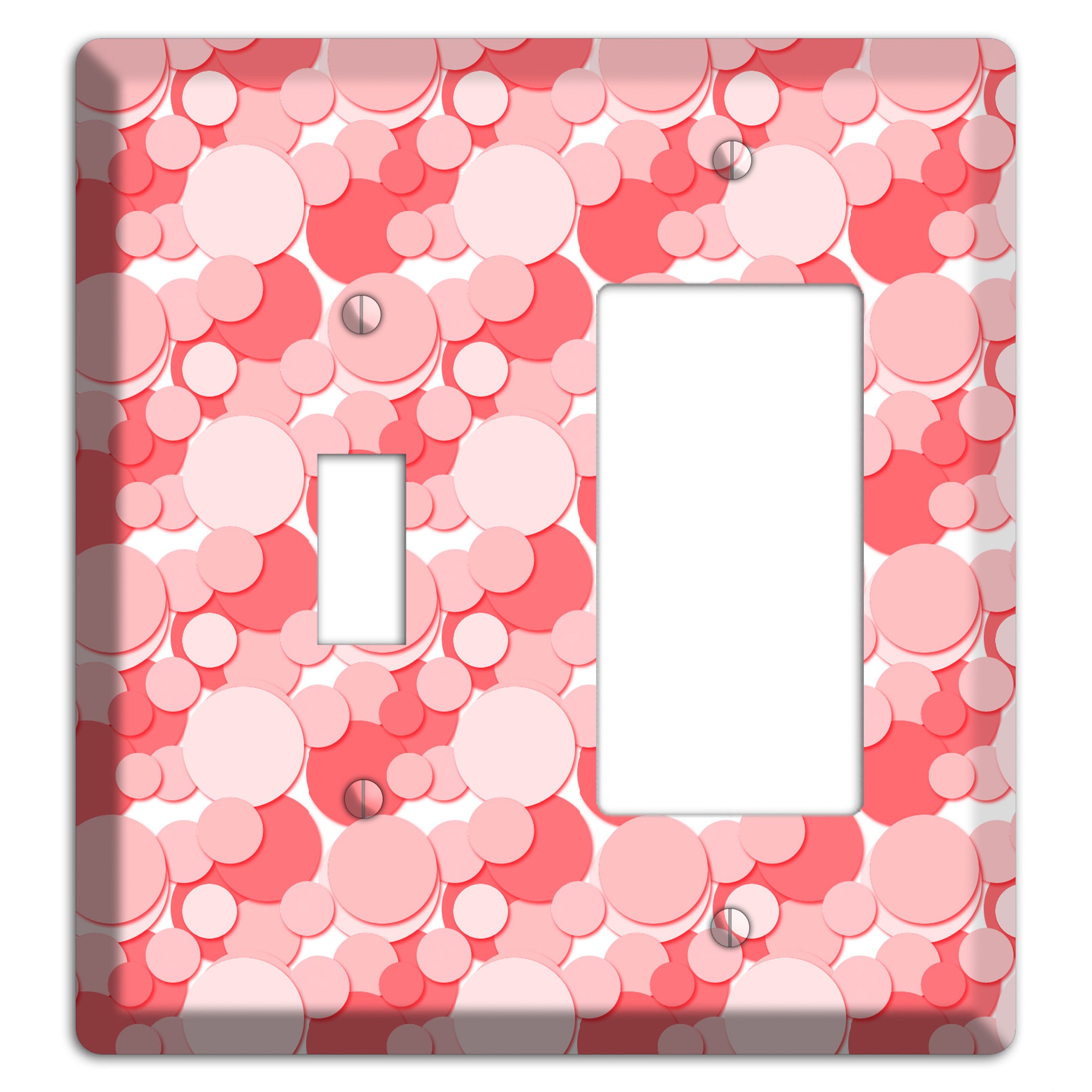Multi Pink Bubble Dots Toggle / Rocker Wallplate