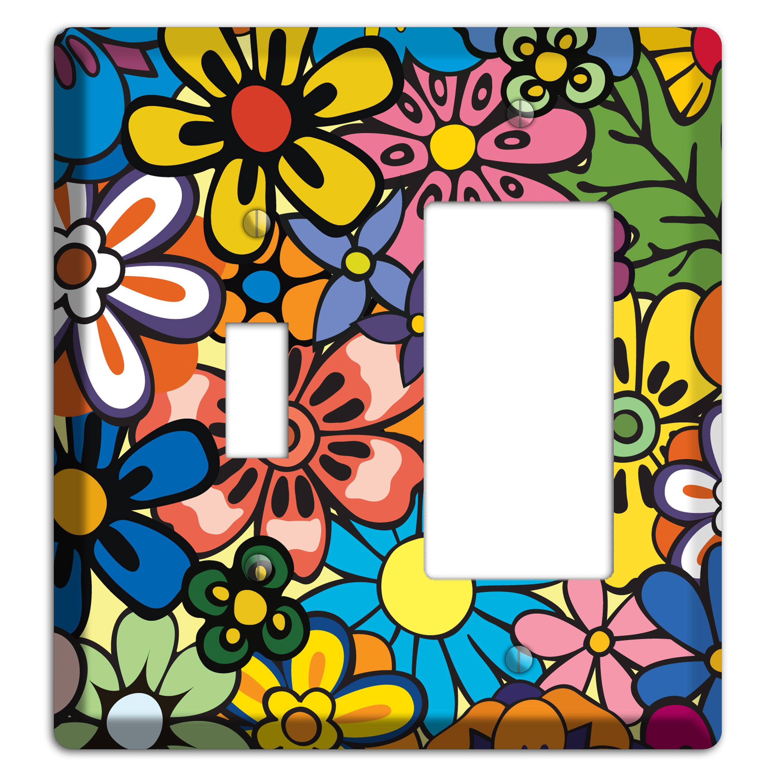 Flower Power Toggle / Rocker Wallplate