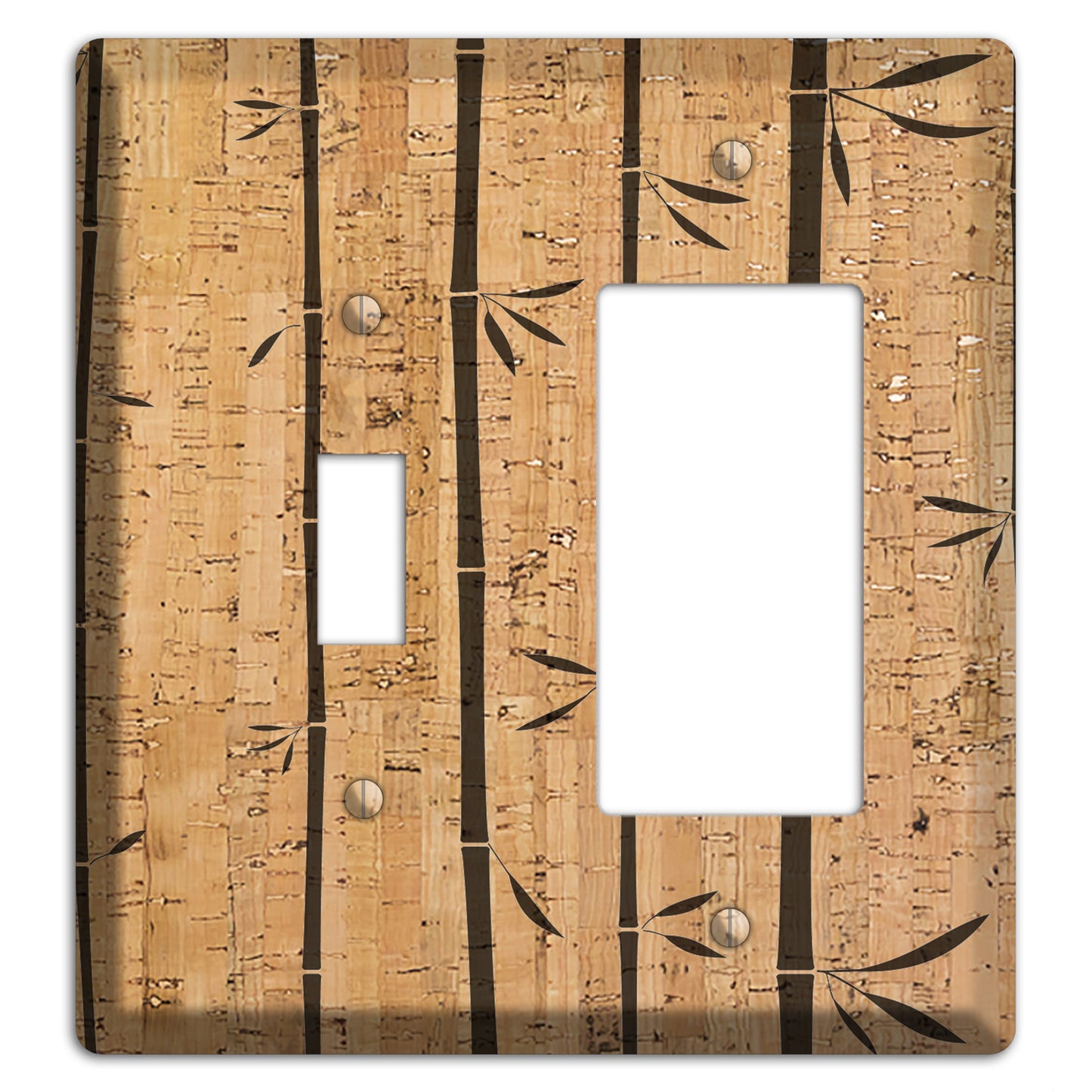 Bamboo Cork Toggle / Rocker Wallplate