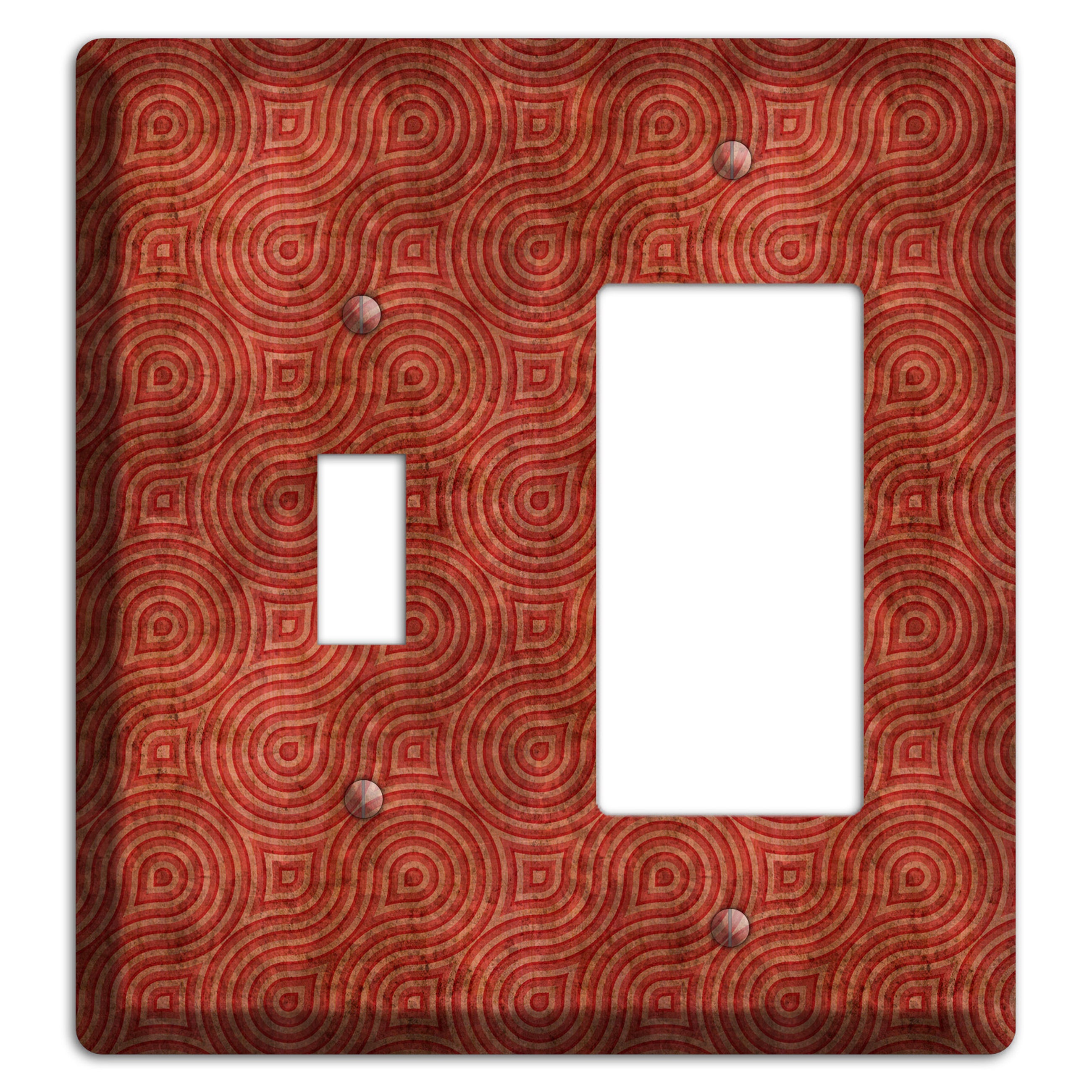 Red Swirl Toggle / Rocker Wallplate