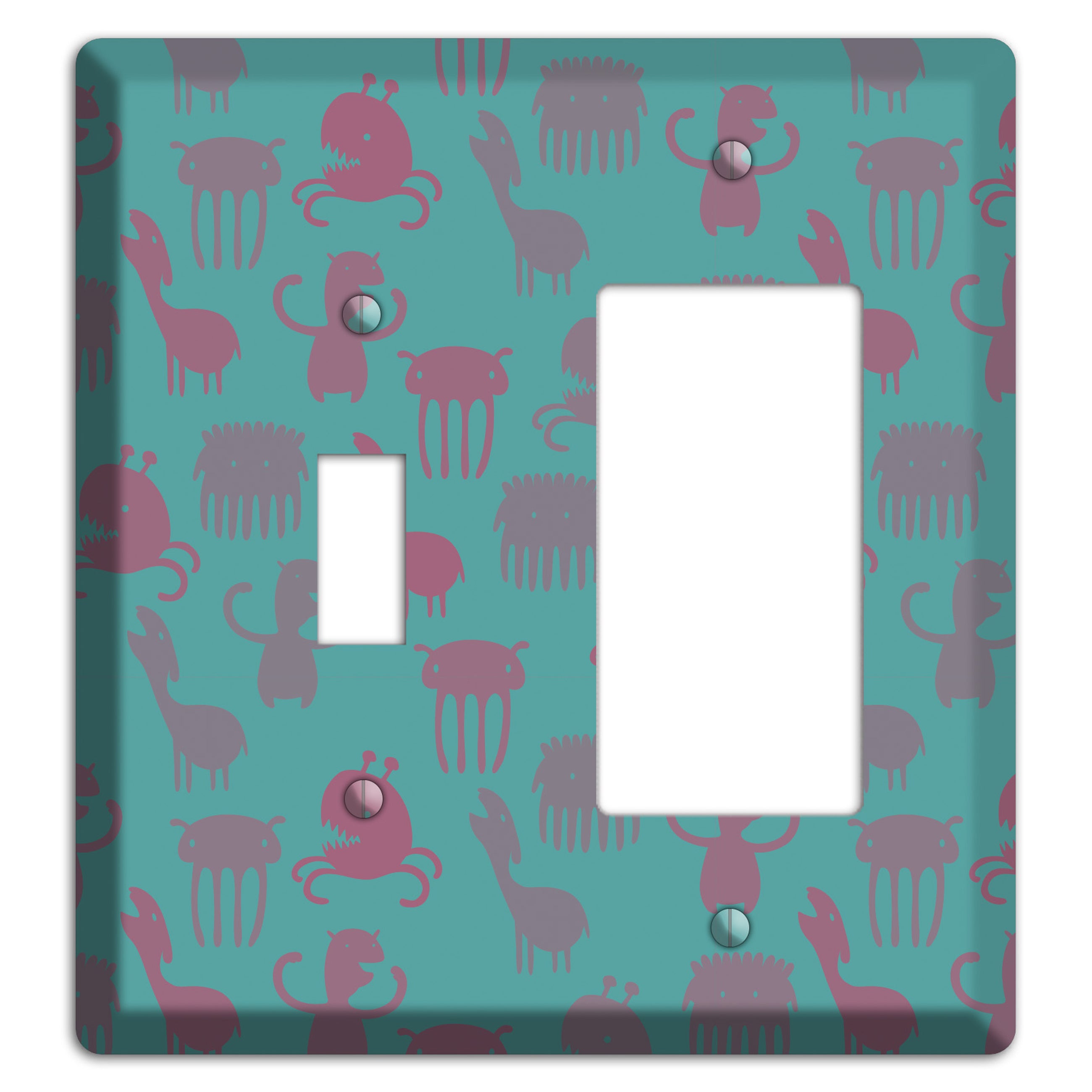 Sily Monsters Green Toggle / Rocker Wallplate