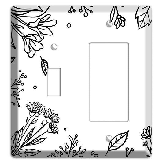 Hand-Drawn Floral 30 Toggle / Rocker Wallplate