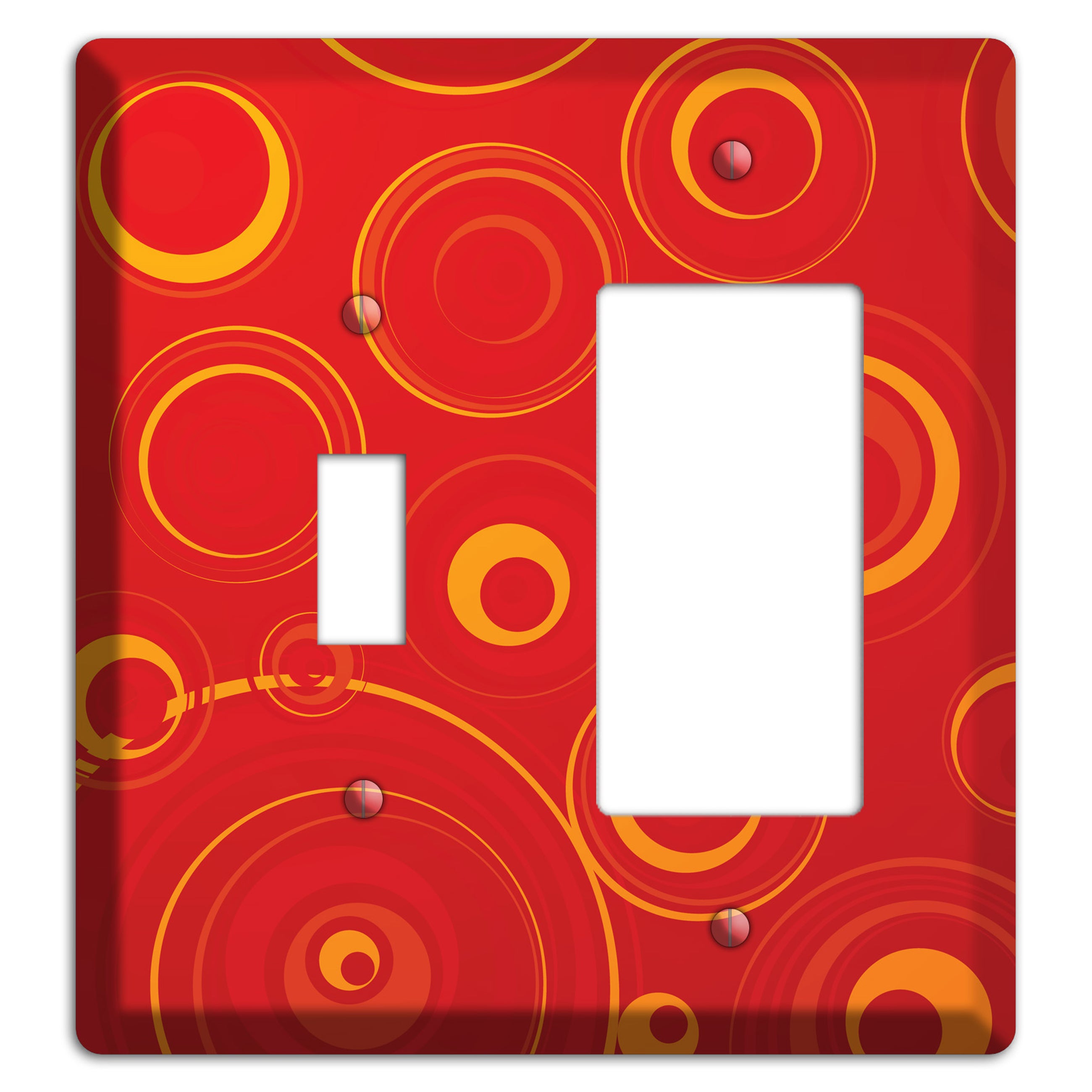 Red Circles Toggle / Rocker Wallplate