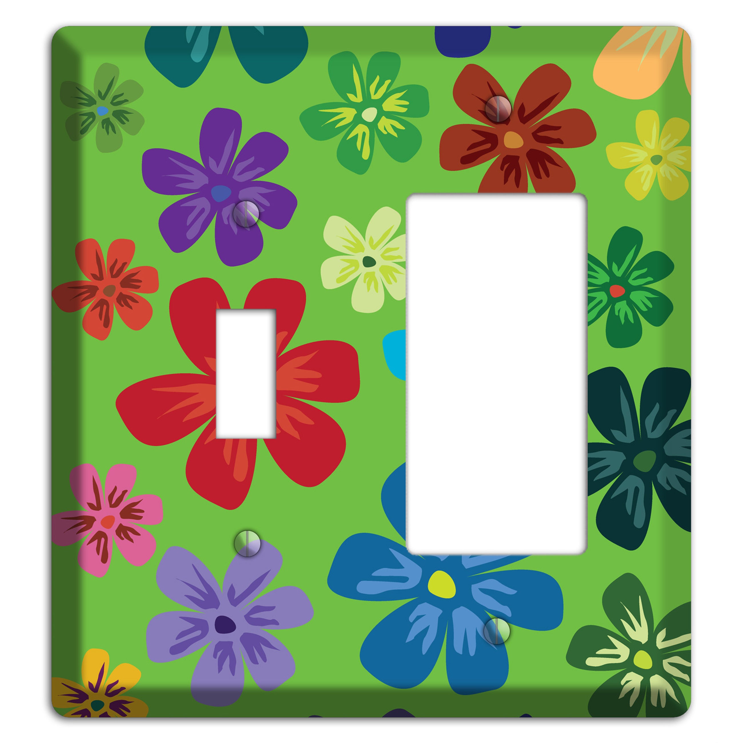 Orange Flowers Toggle / Rocker Wallplate