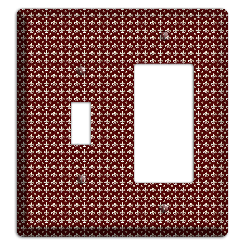 Brown Fleur de Lis Toggle / Rocker Wallplate