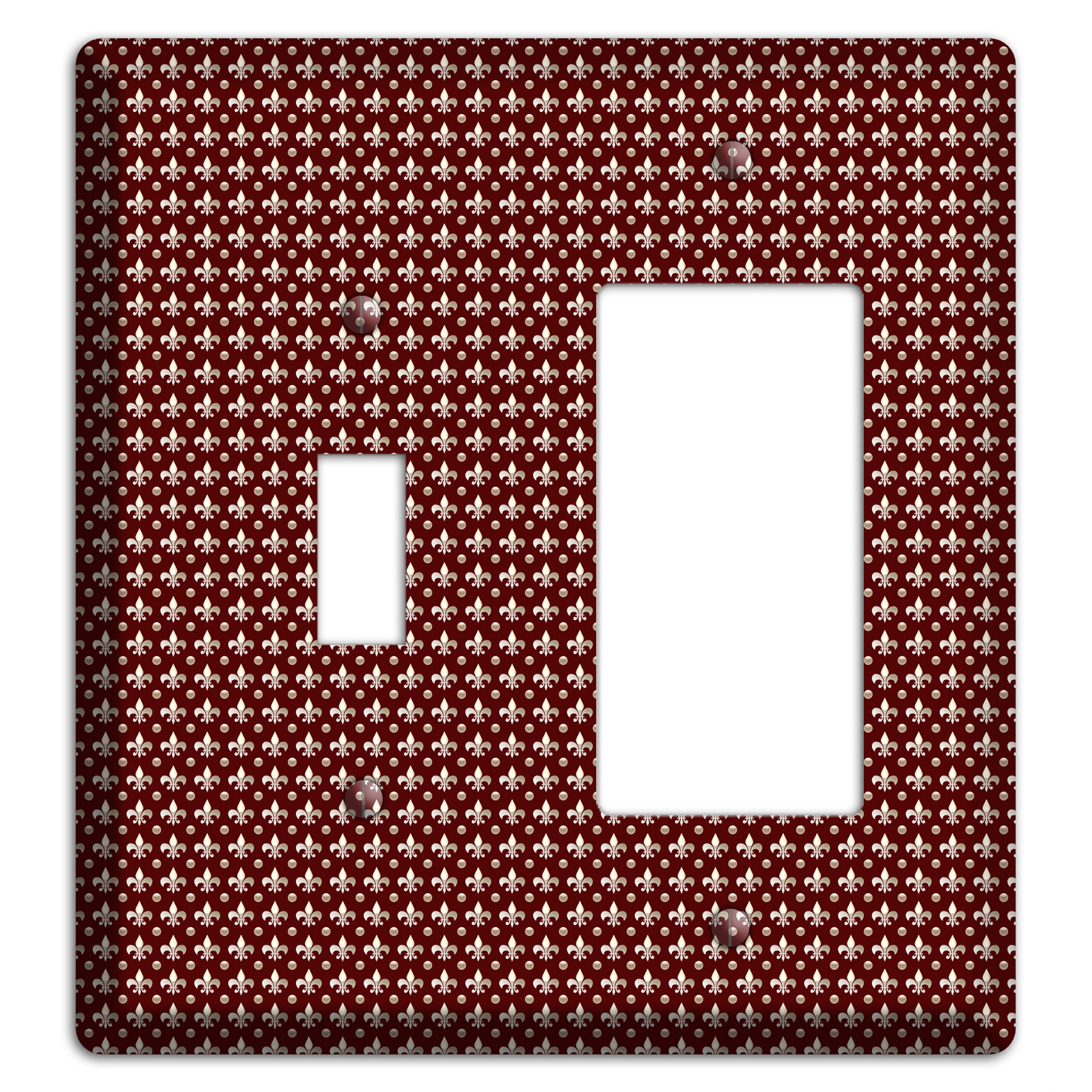 Brown Fleur de Lis Toggle / Rocker Wallplate
