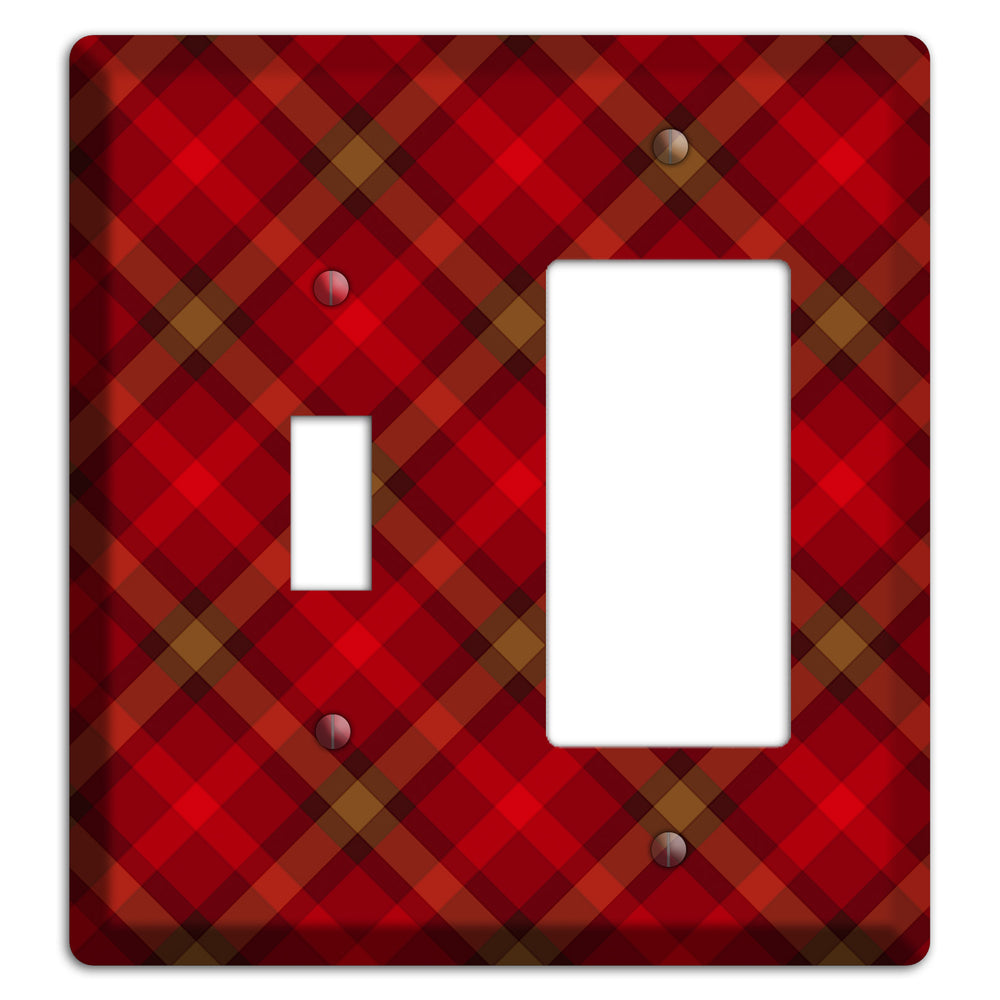 Red Tartan Toggle / Rocker Wallplate