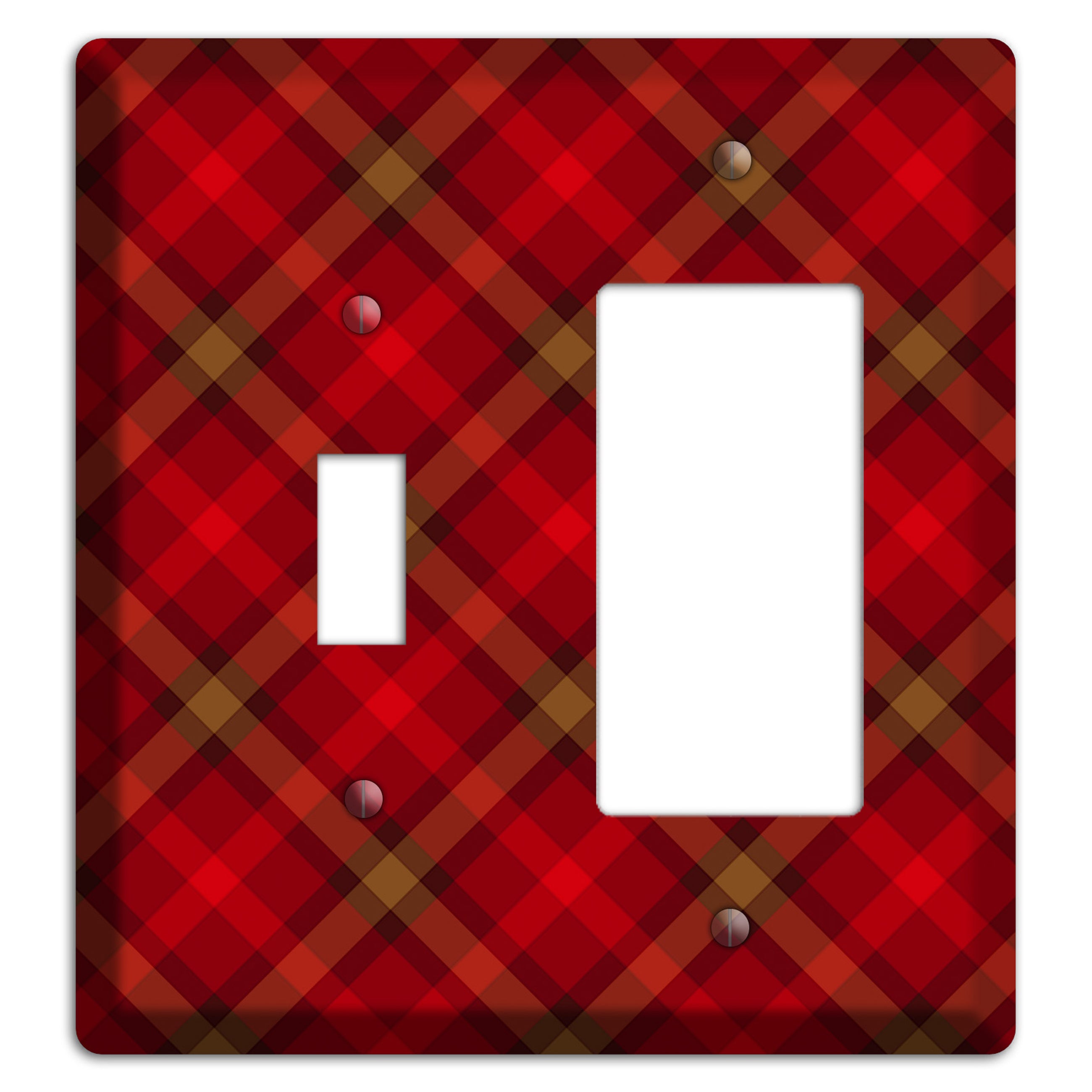 Red Tartan Toggle / Rocker Wallplate