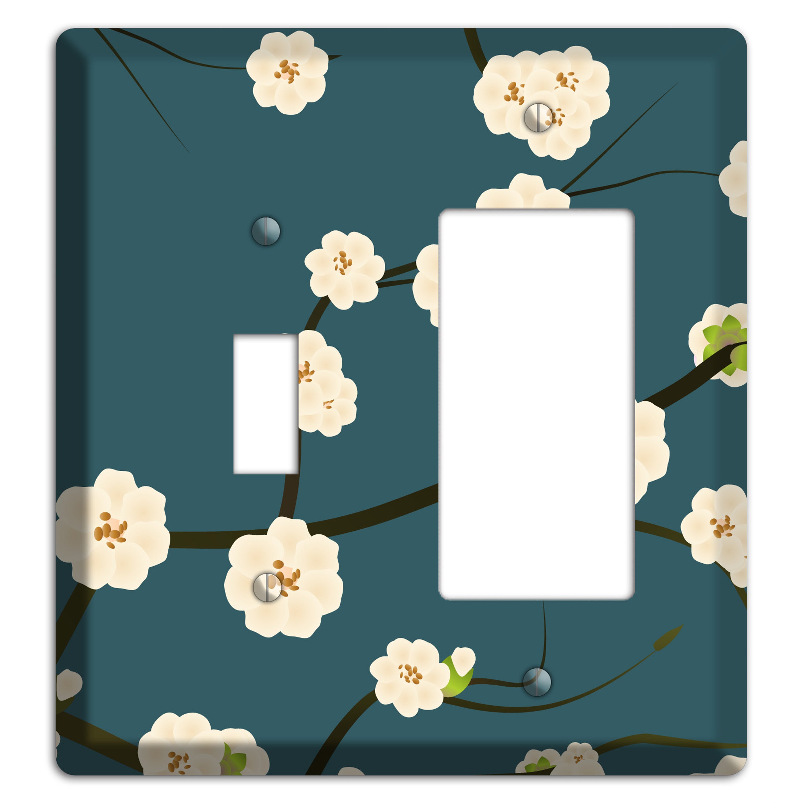 Blue Cherry Blossoms Toggle / Rocker Wallplate
