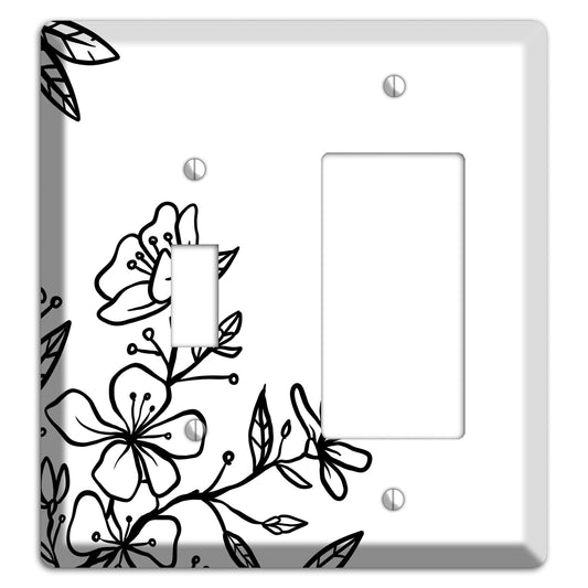 Hand-Drawn Floral 18 Toggle / Rocker Wallplate