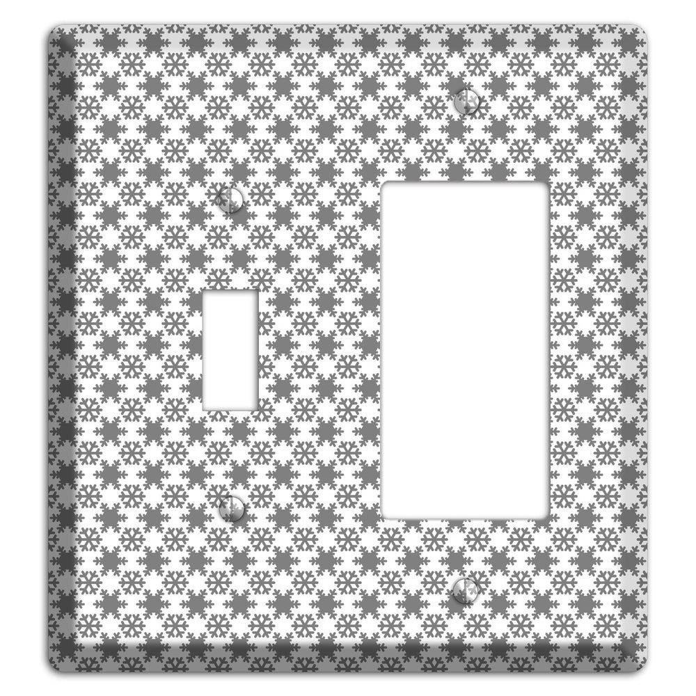 Grey Snowflakes Toggle / Rocker Wallplate
