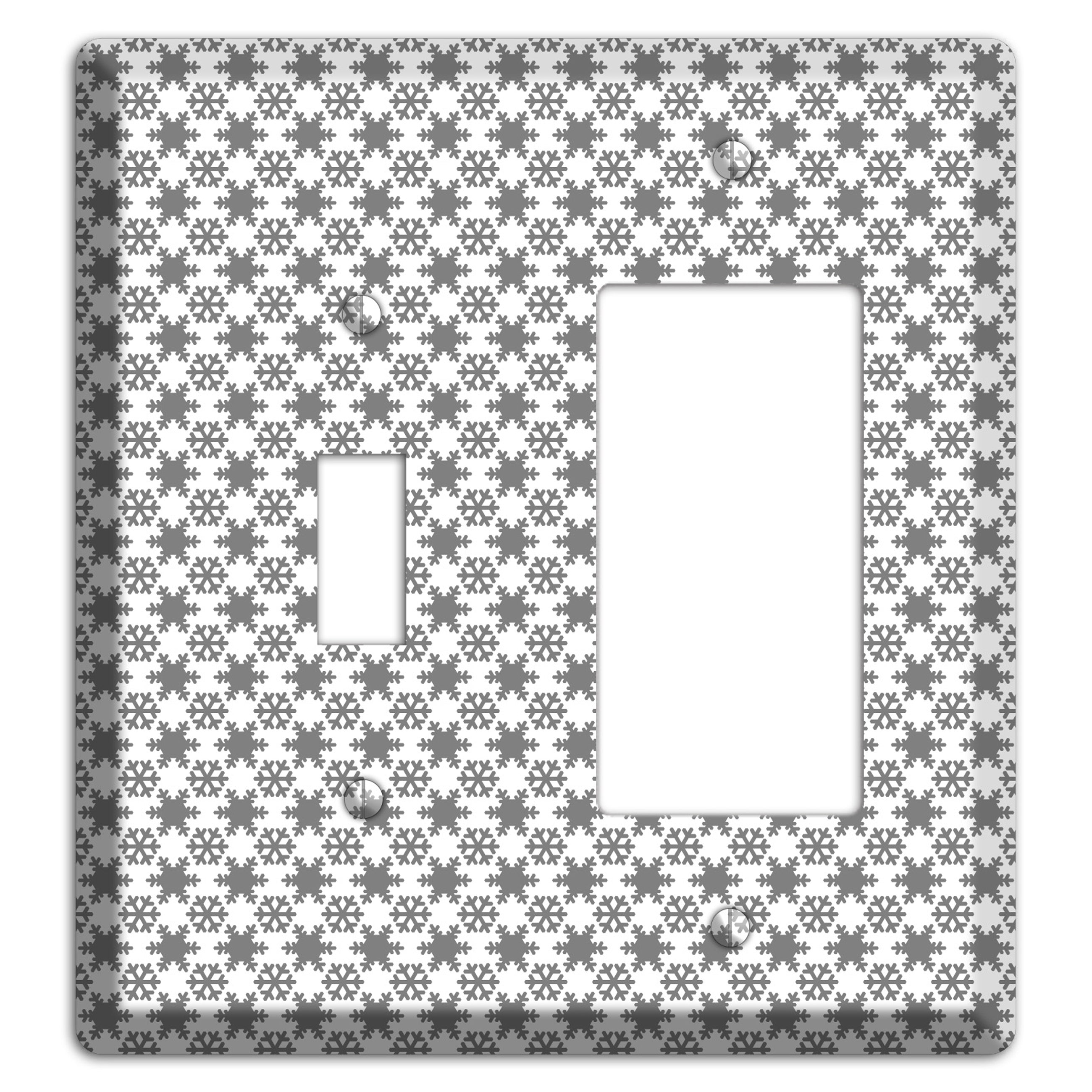 Grey Snowflakes Toggle / Rocker Wallplate