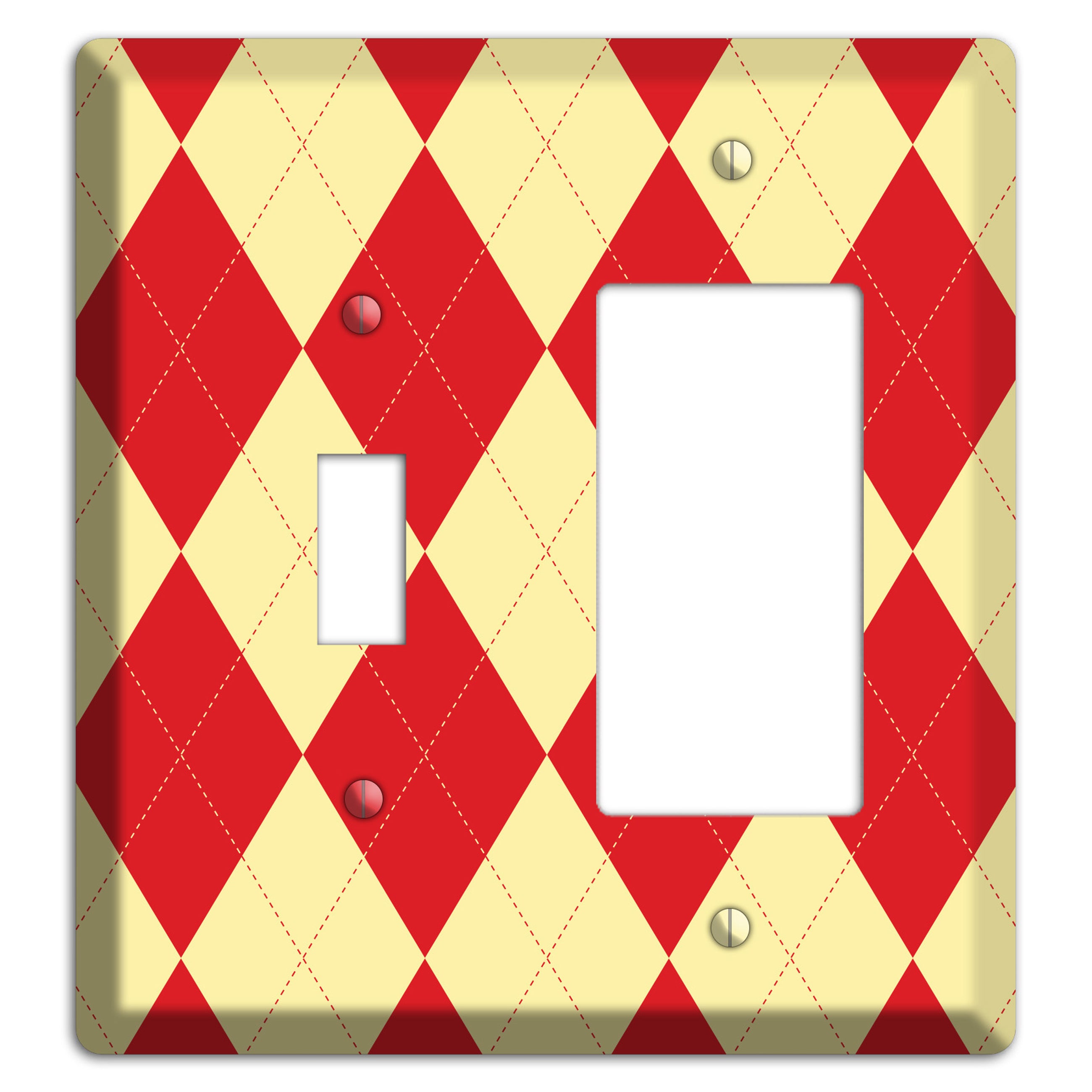 Orange and Yellow Argyle Toggle / Rocker Wallplate