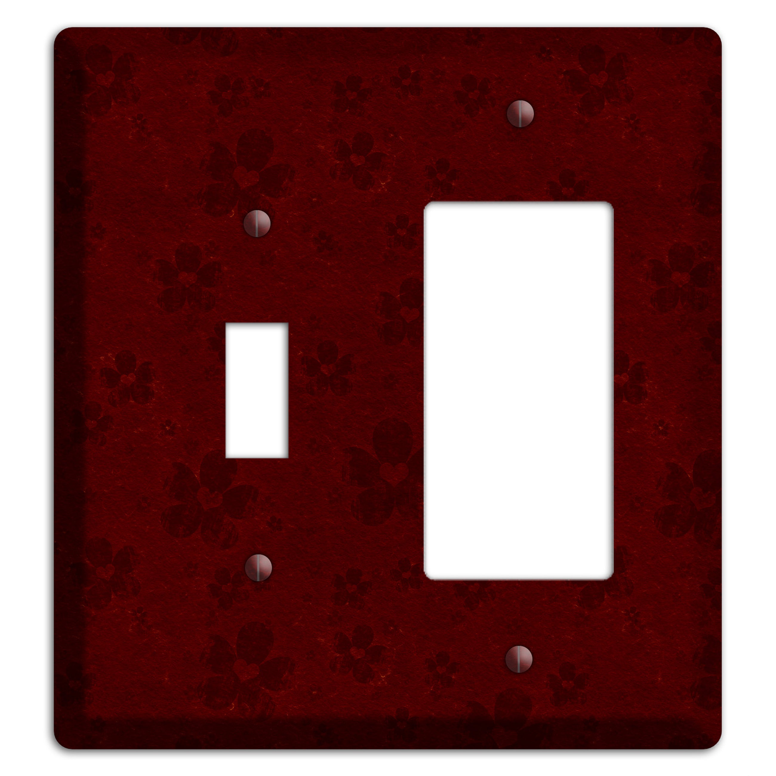 Maroon Grunge Suzani 2 Toggle / Rocker Wallplate