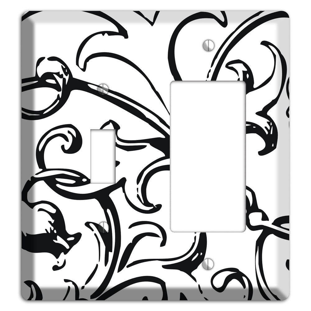 Victorian Black and White Toggle / Rocker Wallplate