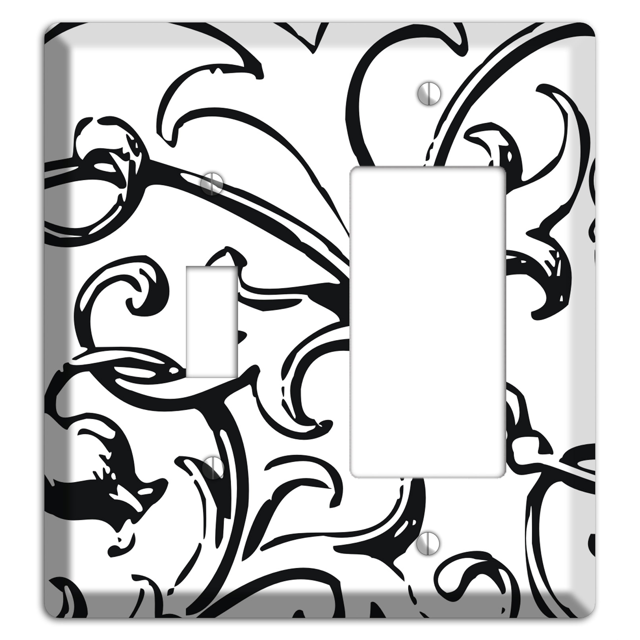 Victorian Black and White Toggle / Rocker Wallplate