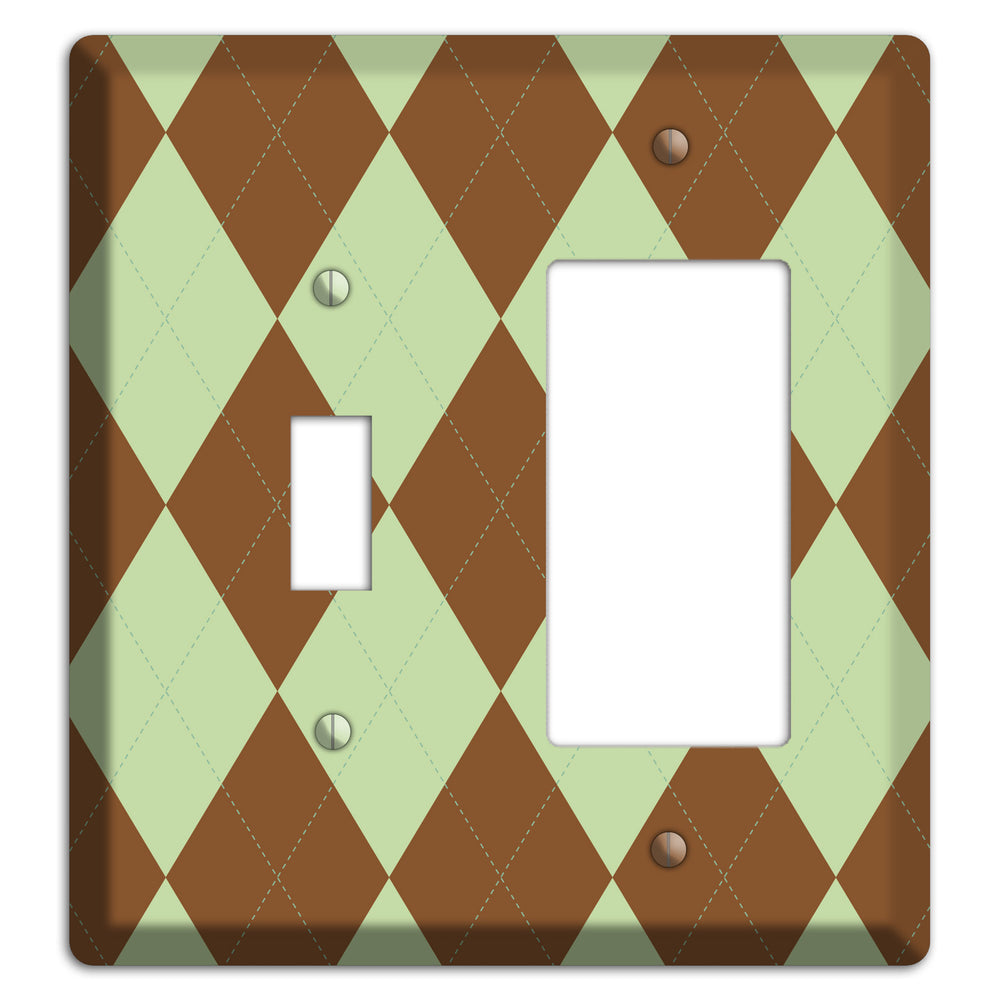 Brown Argyle Toggle / Rocker Wallplate