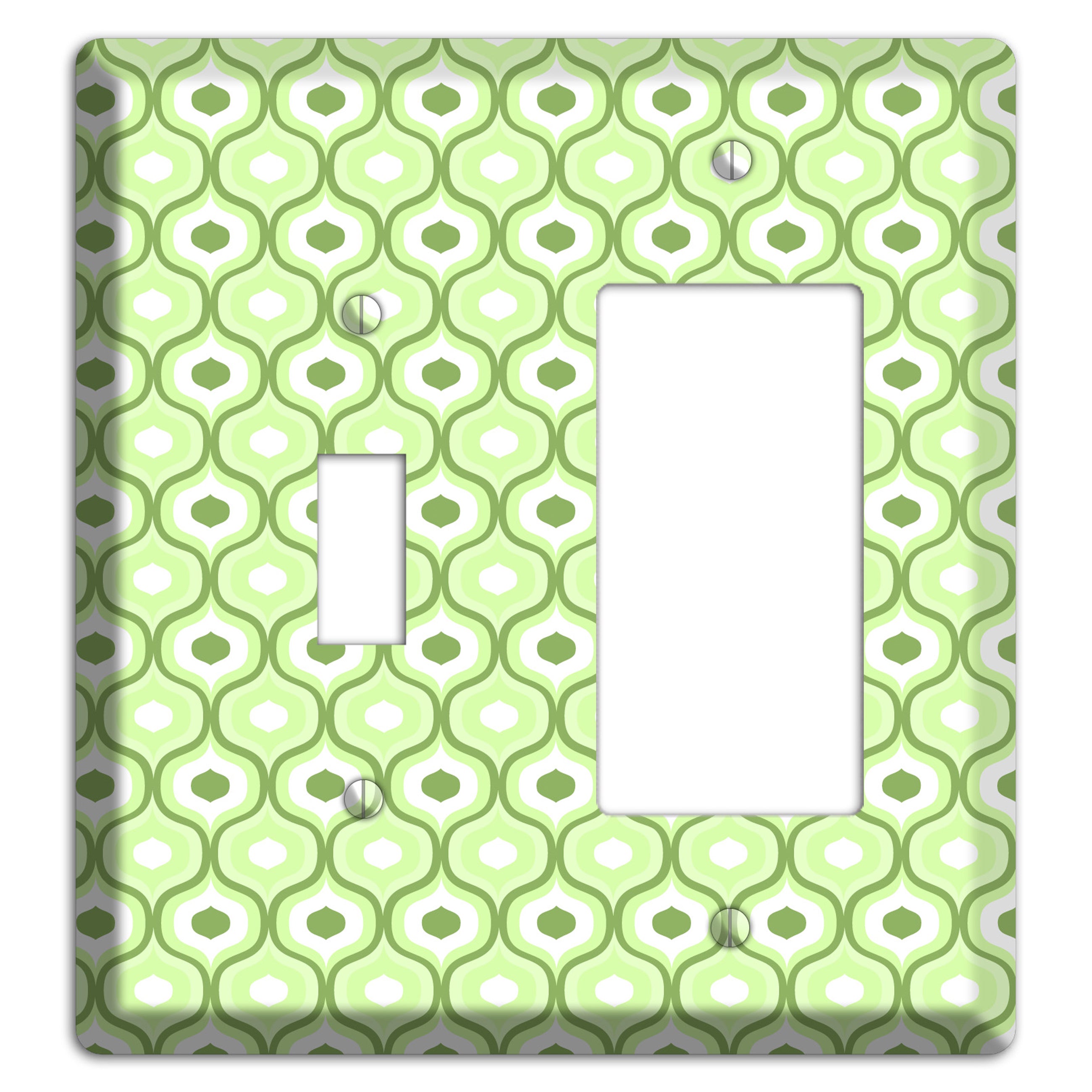 Multi Green Double Scallop 2 Toggle / Rocker Wallplate