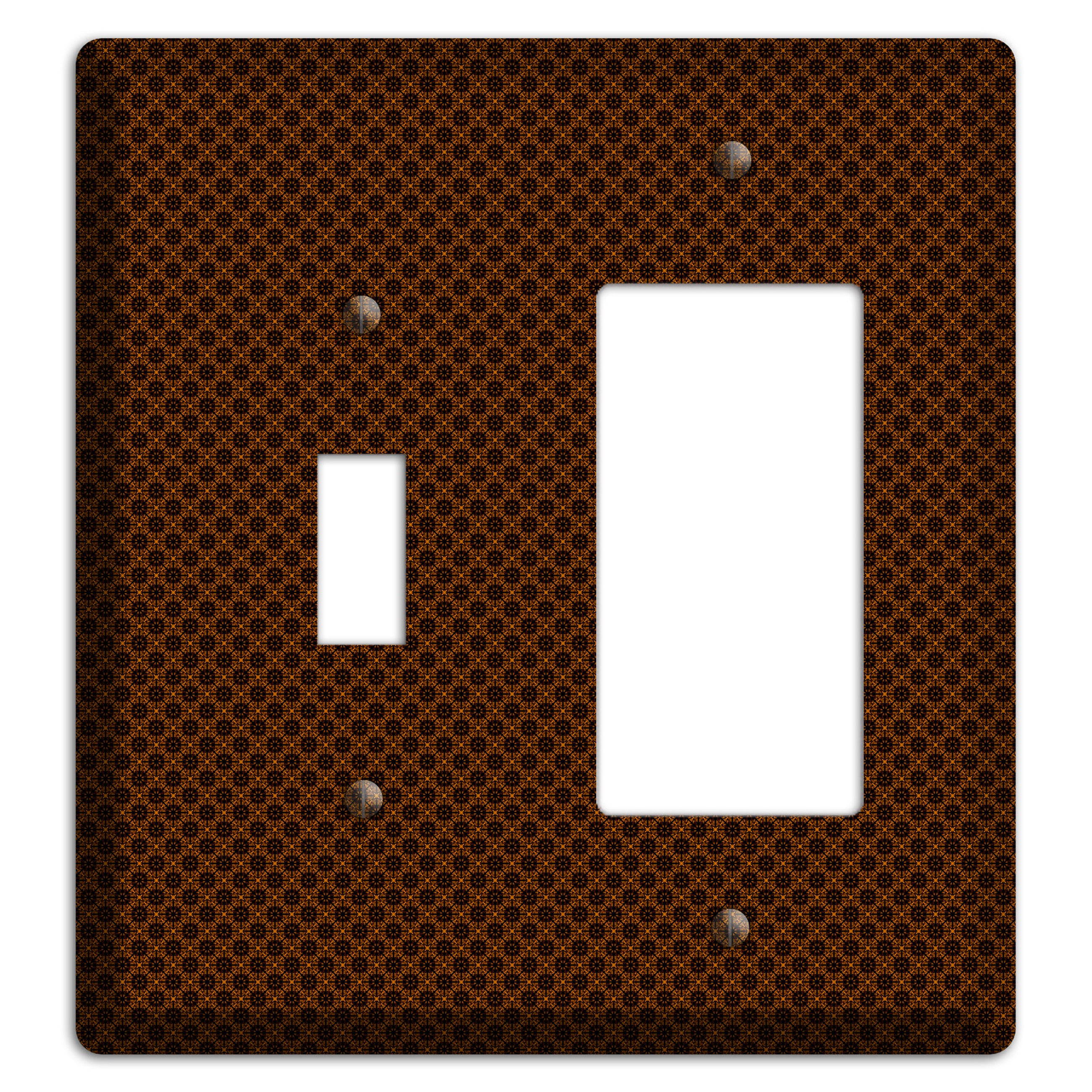 Brown Geometric Toggle / Rocker Wallplate