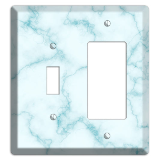 Blue Stained Marble Toggle / Rocker Wallplate
