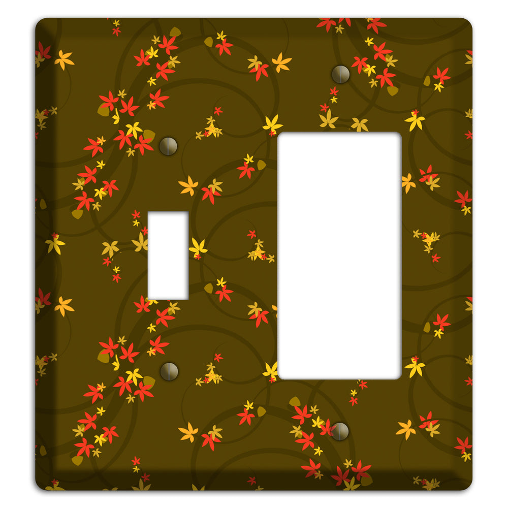 Brown Fall Flowers Toggle / Rocker Wallplate
