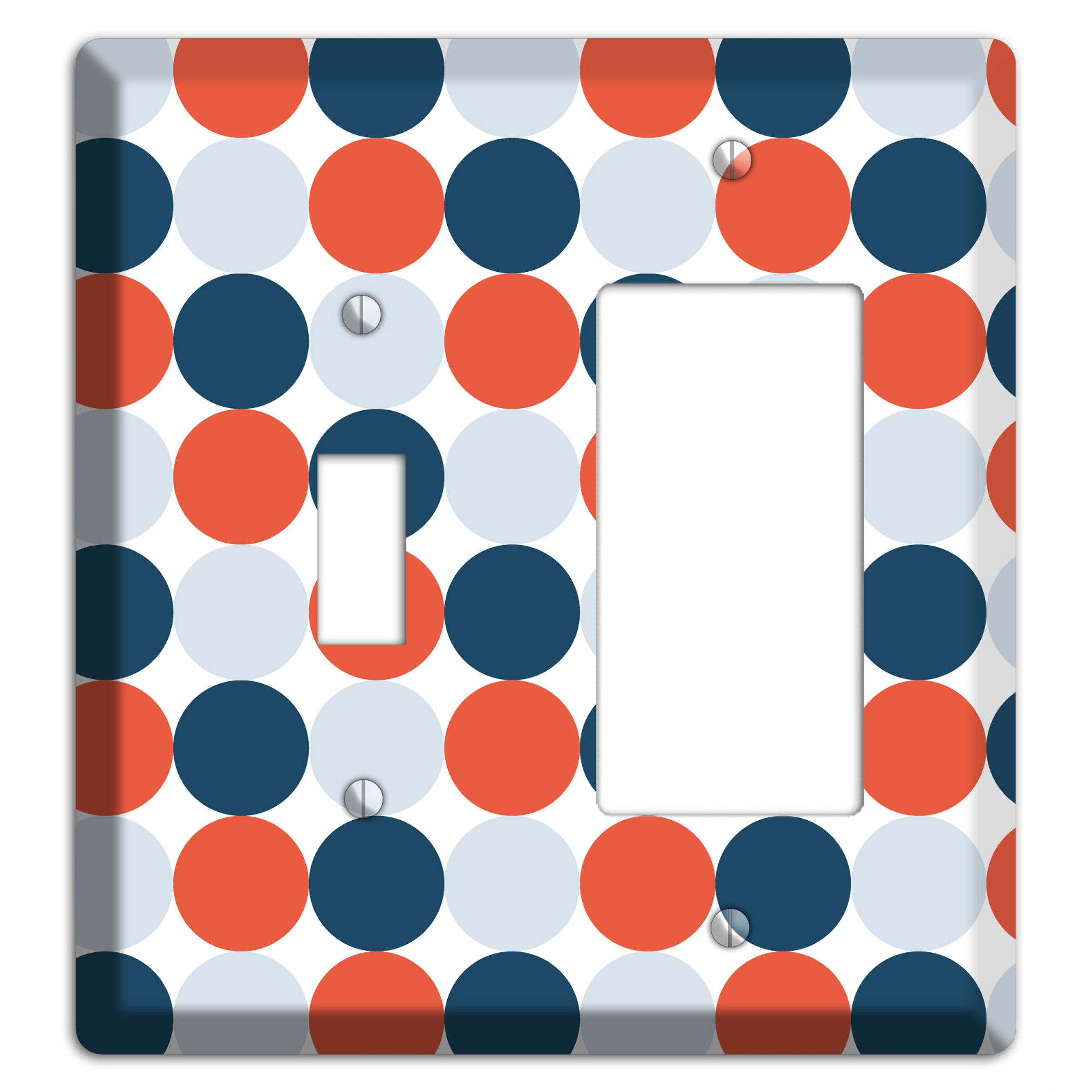 Multi Blue Red Tiled Dots Toggle / Rocker Wallplate