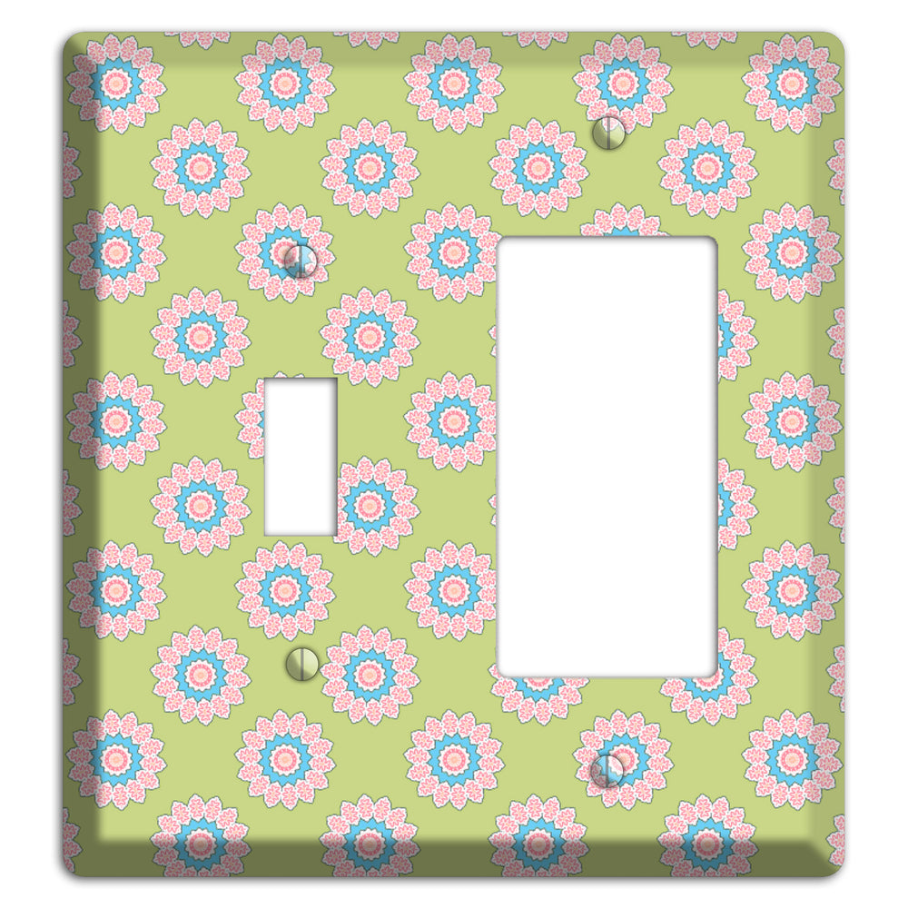 Lime with Suzani Dots Toggle / Rocker Wallplate