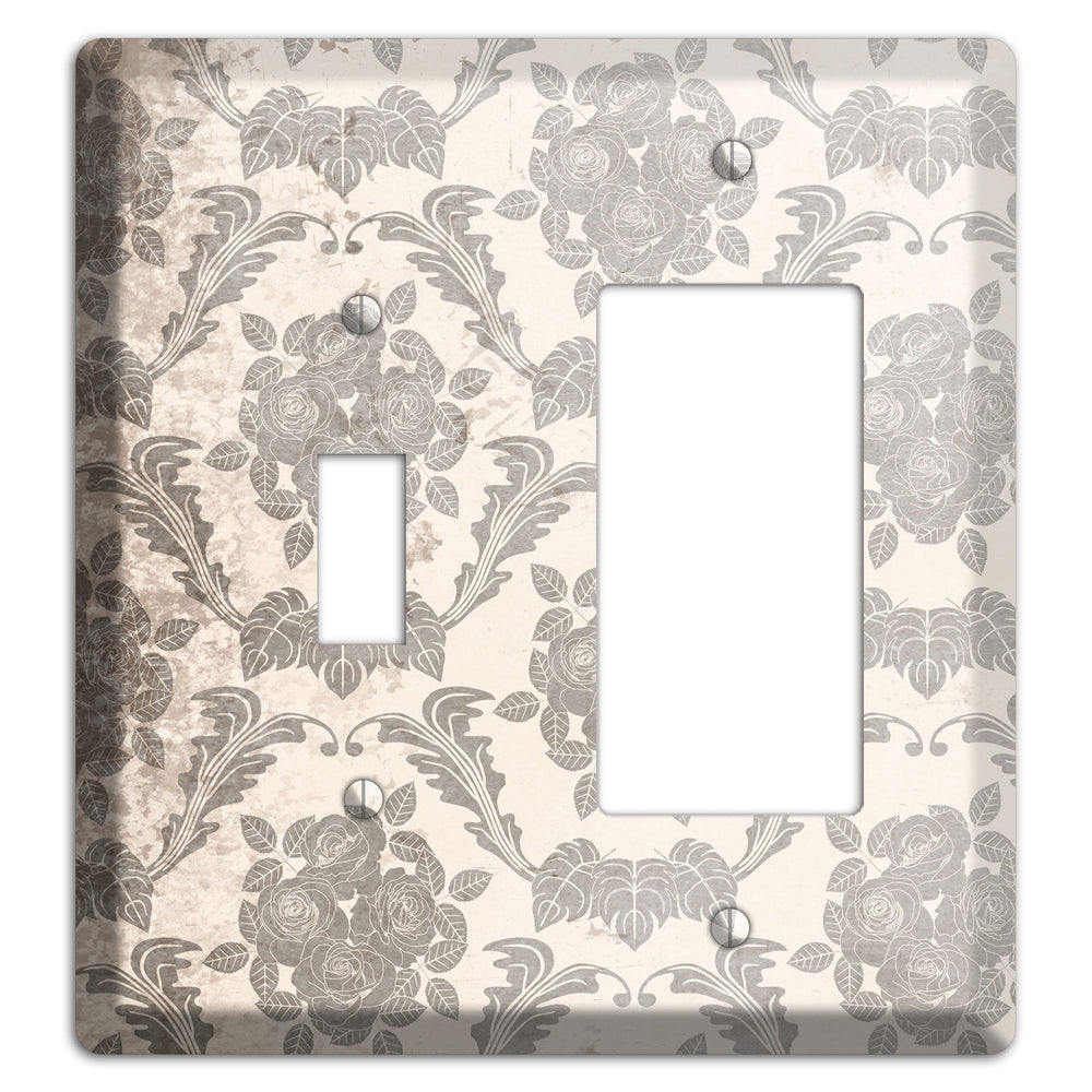 Pearl Bush Vintage Rose Damask Toggle / Rocker Wallplate