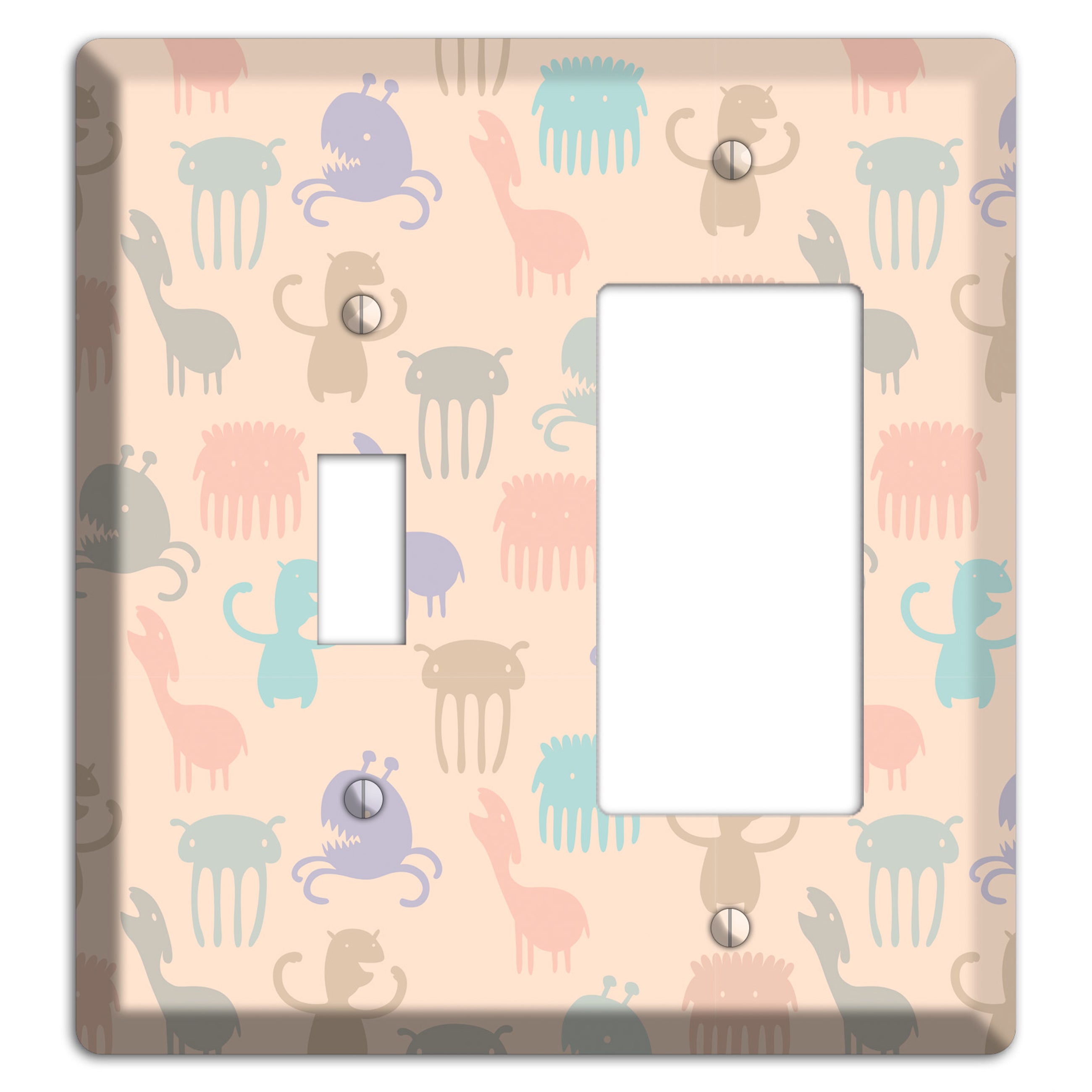 Green Grunge Floral Contour Toggle / Rocker Wallplate