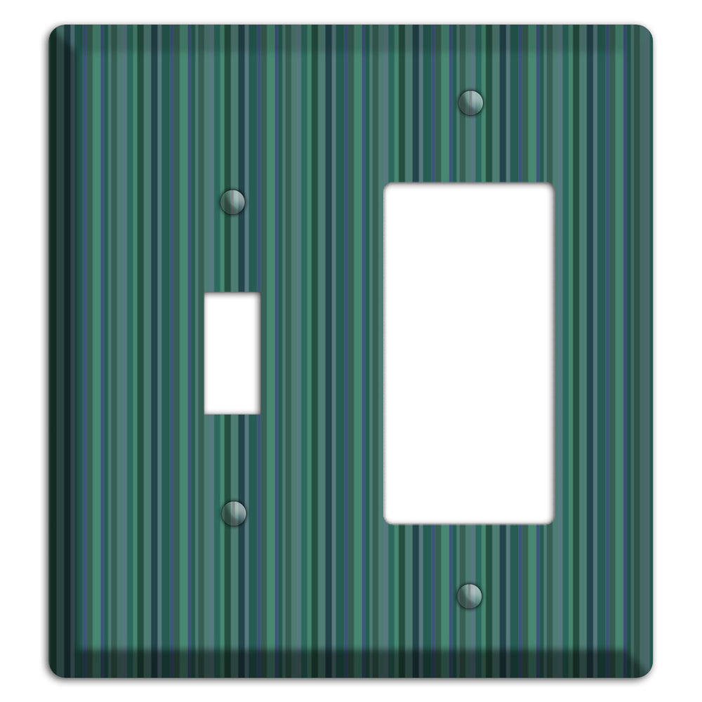 Multi Jade Vertical Stripes Toggle / Rocker Wallplate