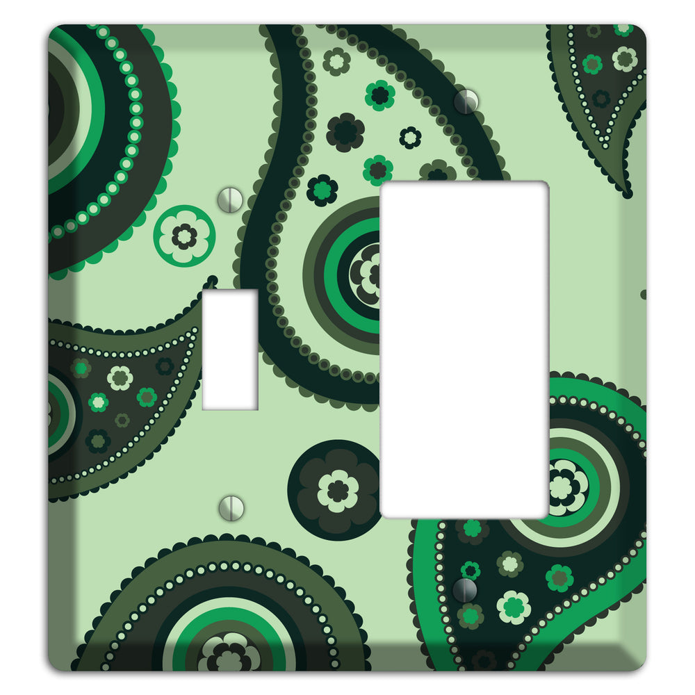 Green Paisley Toggle / Rocker Wallplate