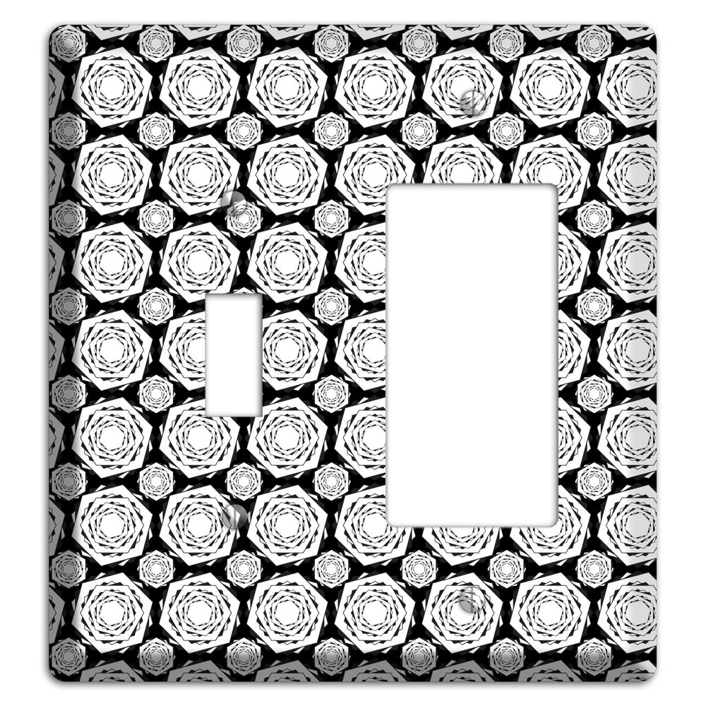 Overlay Hexagon Rotation Repeat 3 Toggle / Rocker Wallplate