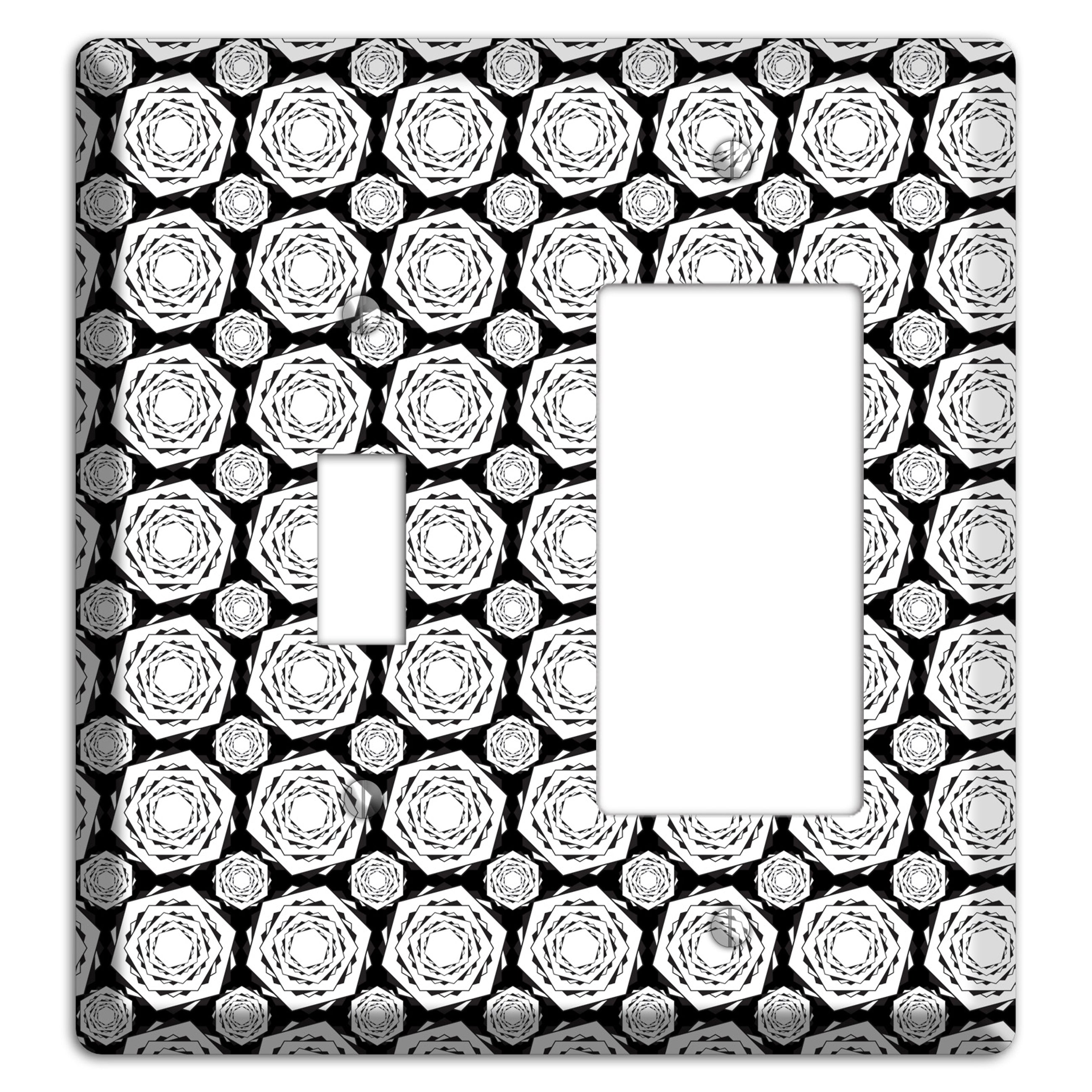 Overlay Hexagon Rotation Repeat 3 Toggle / Rocker Wallplate