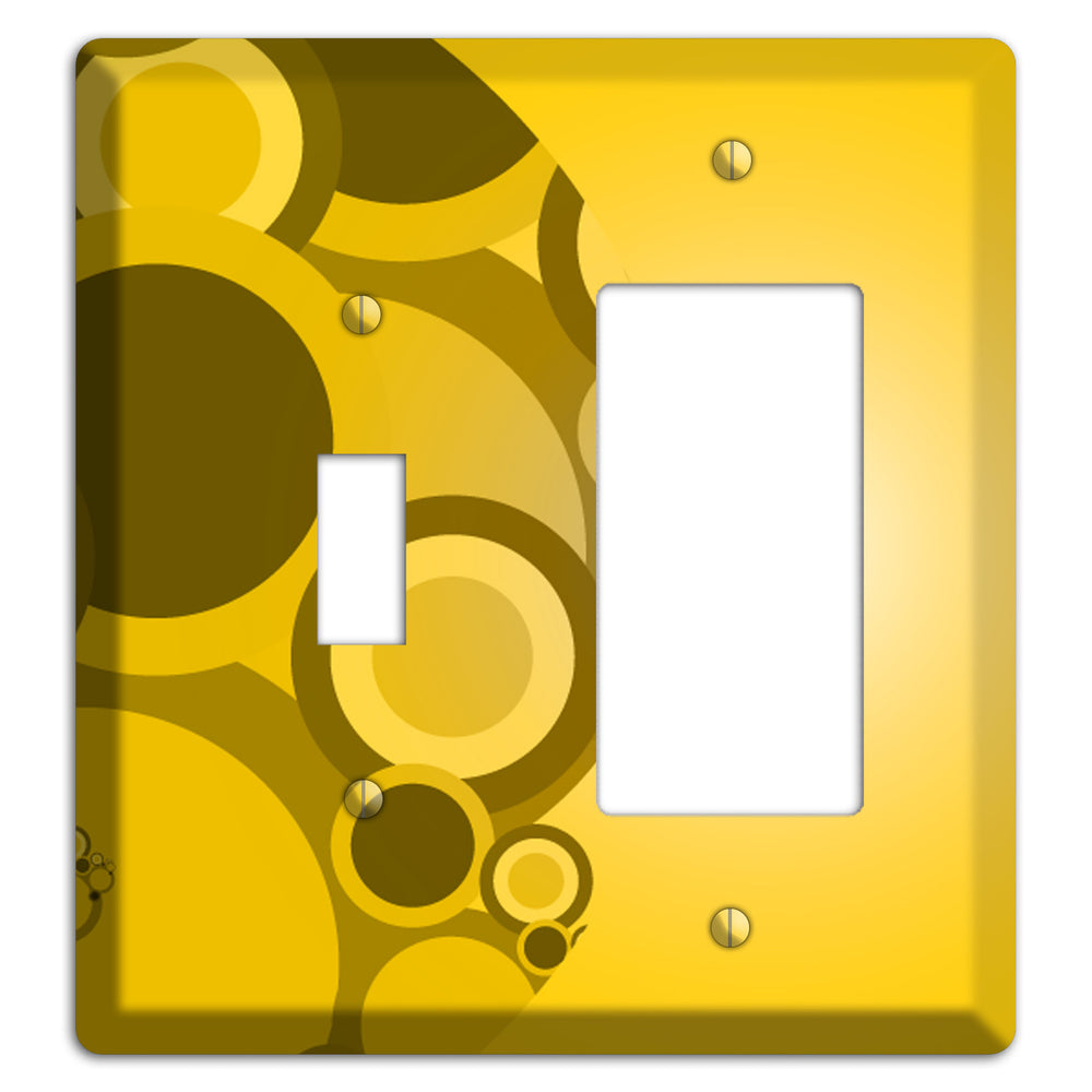 Mustard Yellow Circles Toggle / Rocker Wallplate
