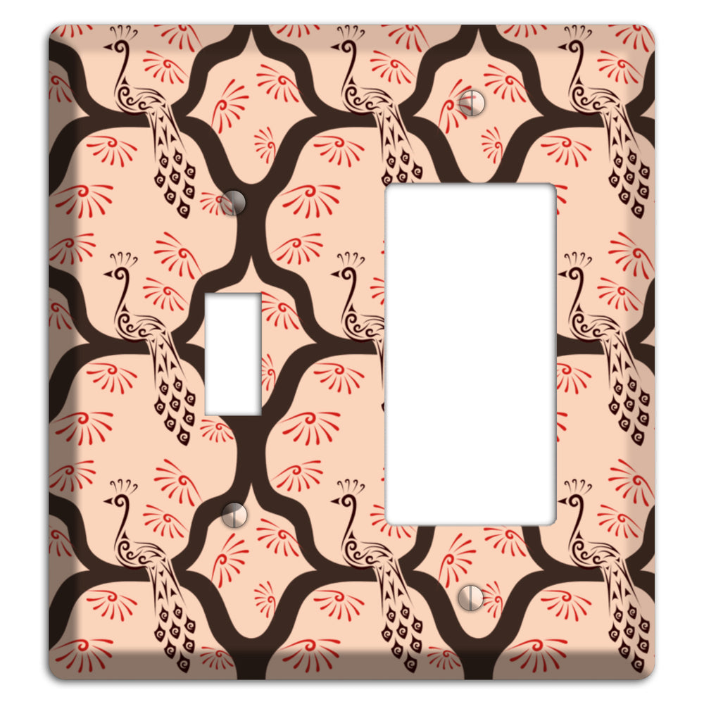 Light Quatrefoil Peacock Toggle / Rocker Wallplate