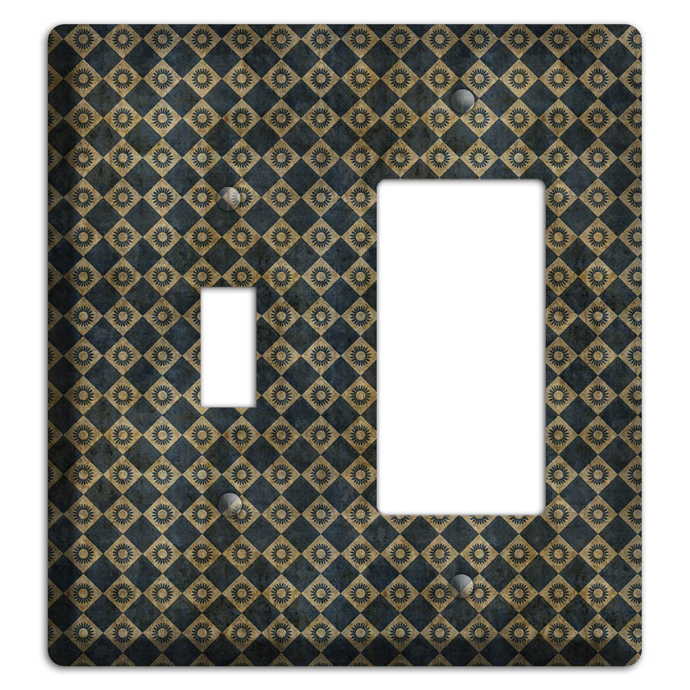 Black and Grey Diamond Circles Toggle / Rocker Wallplate