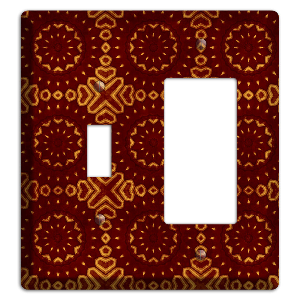 Maroon Grunge Suzani 3 Toggle / Rocker Wallplate